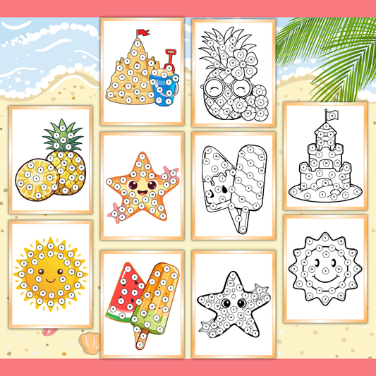 Roll and Cover Summer Math Game Printable