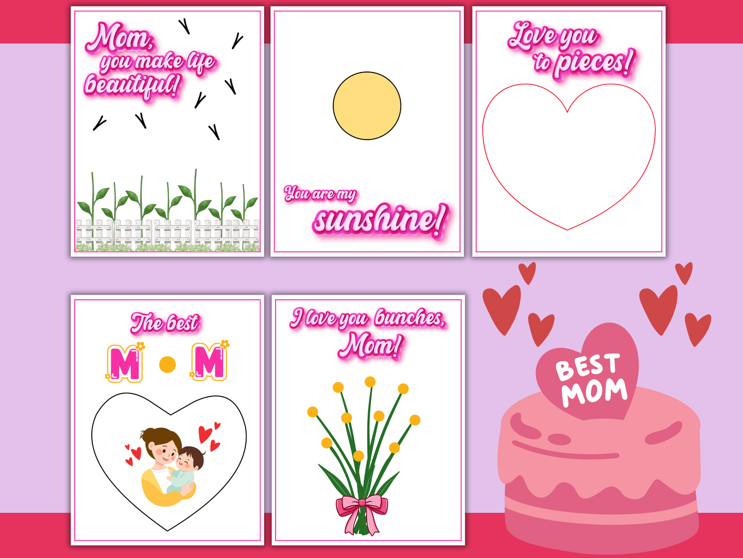 Mother’s Day Fingerprint Art Printable Craft | Mom Keepsake Handprint & Fingerprint Activity