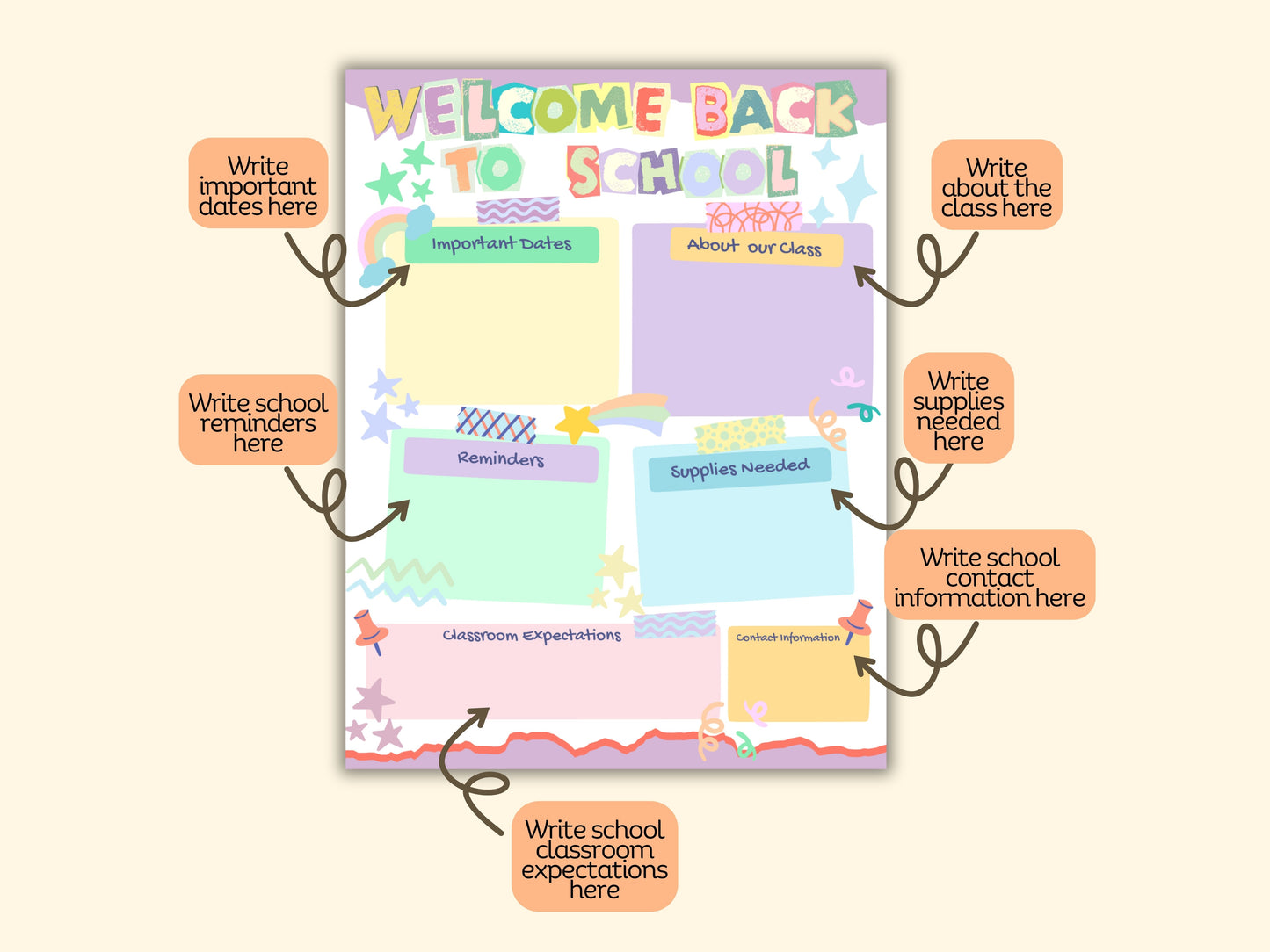 Back to School Newsletter Template: an EDITABLE Digital Template