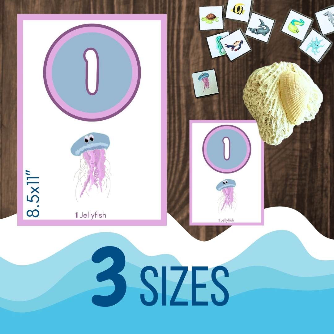 Ocean Number Flashcards With Ten Frame Activity- Digital Product