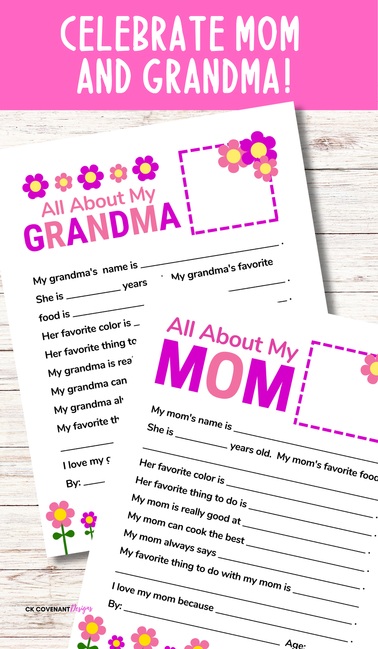 All About Mom Mother’s Day Questionnaire/ All About Grandma Questionnaire