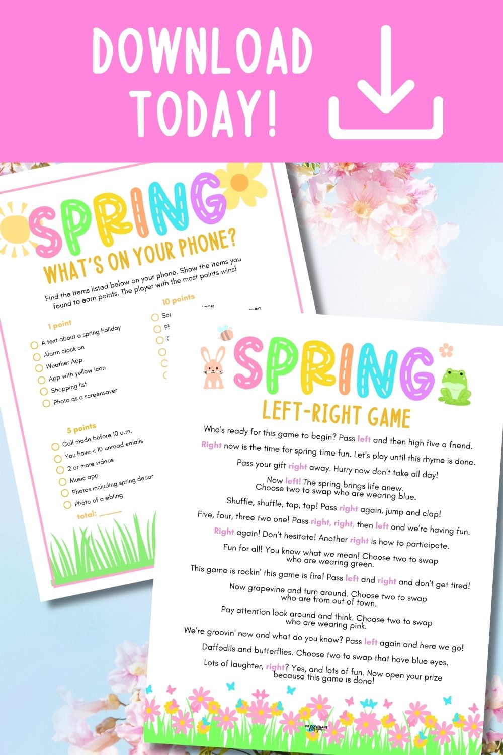 Spring Fun Printable 10 Game Bundle