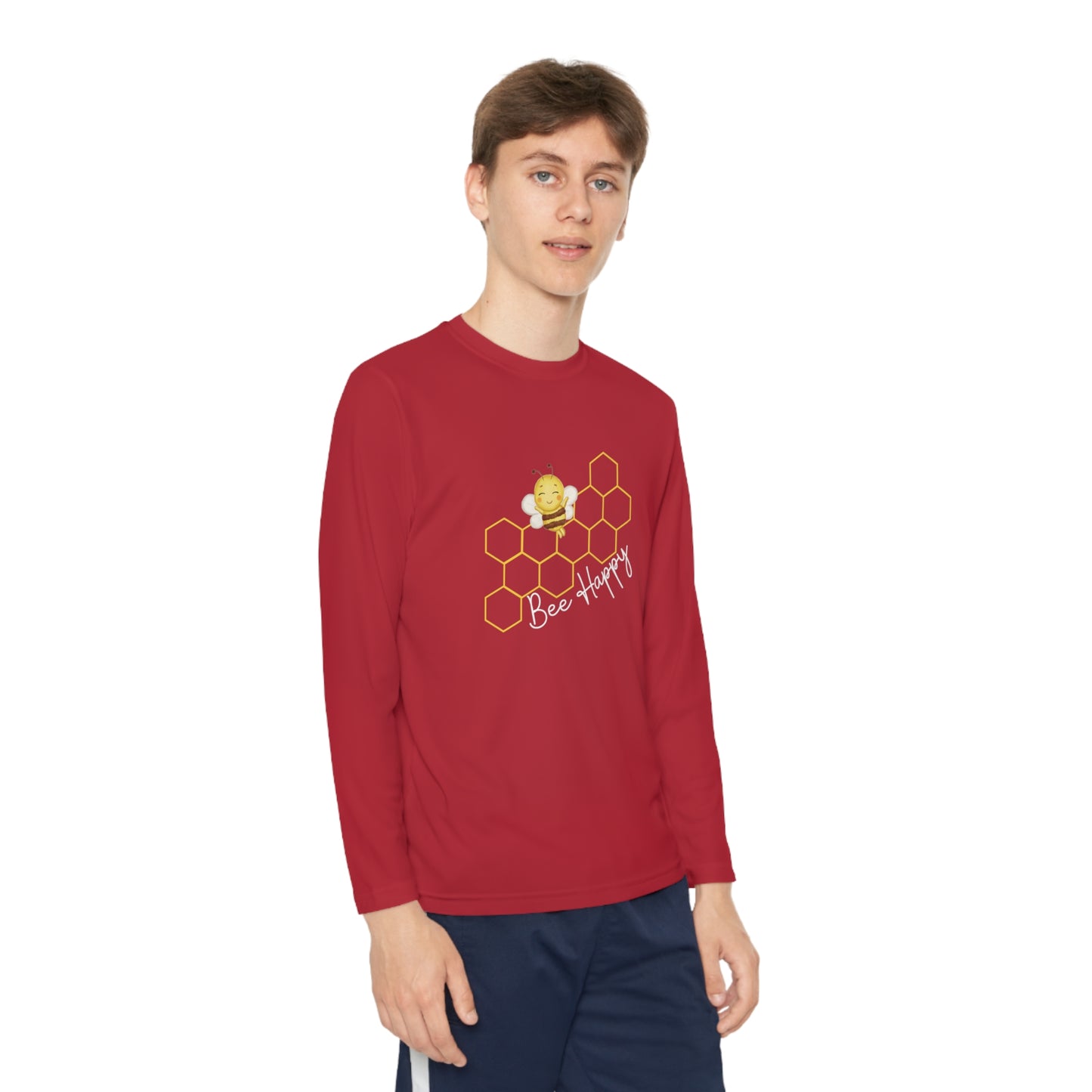 Bee Happy Youth Long Sleeve Competitor Tee