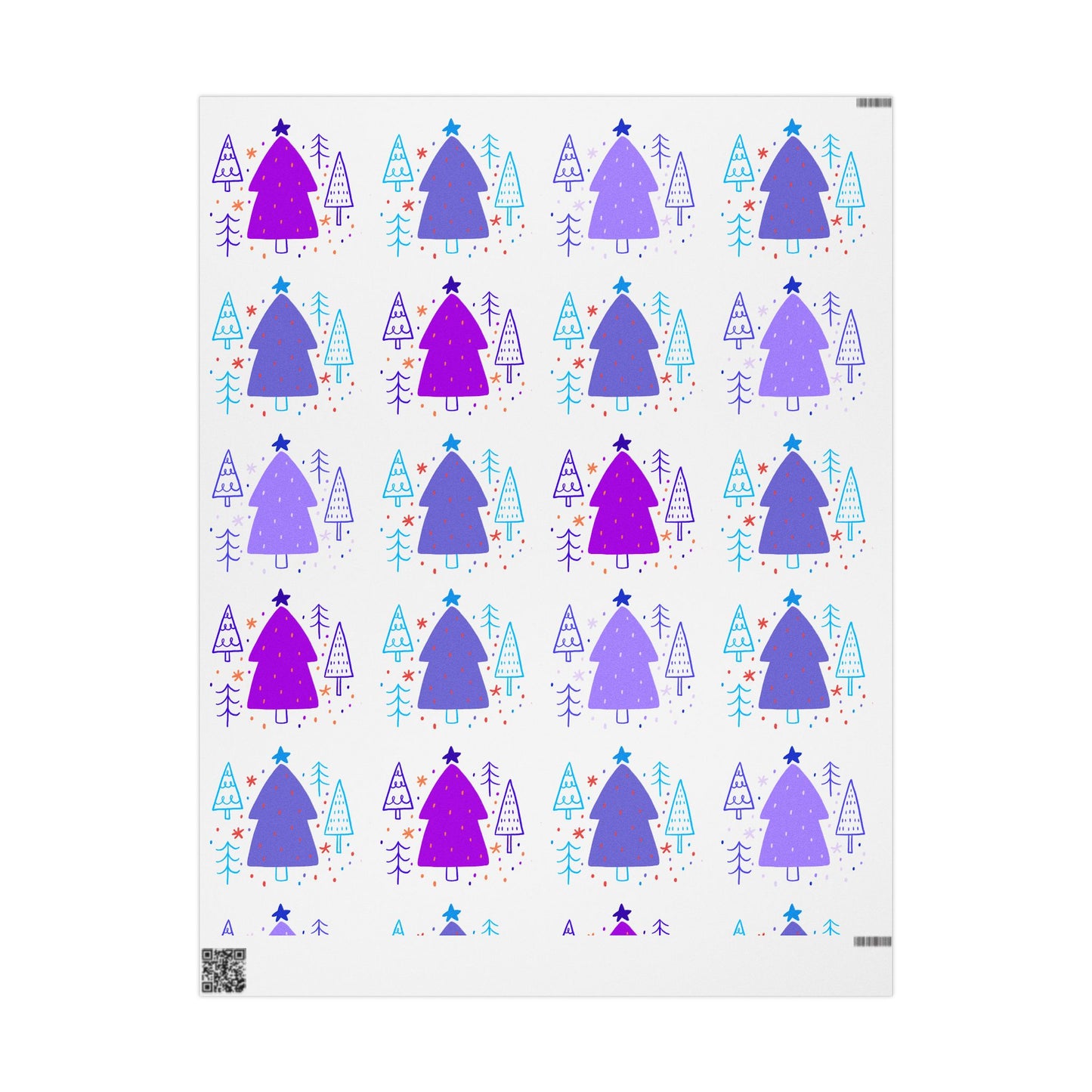 Christmas Trees Purple Themed Wrapping Paper