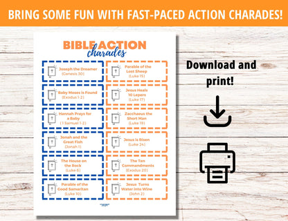 Bible Action Charades Game