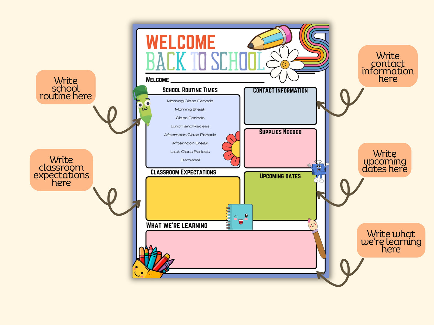 Back to School Newsletter Template: an EDITABLE Digital Template