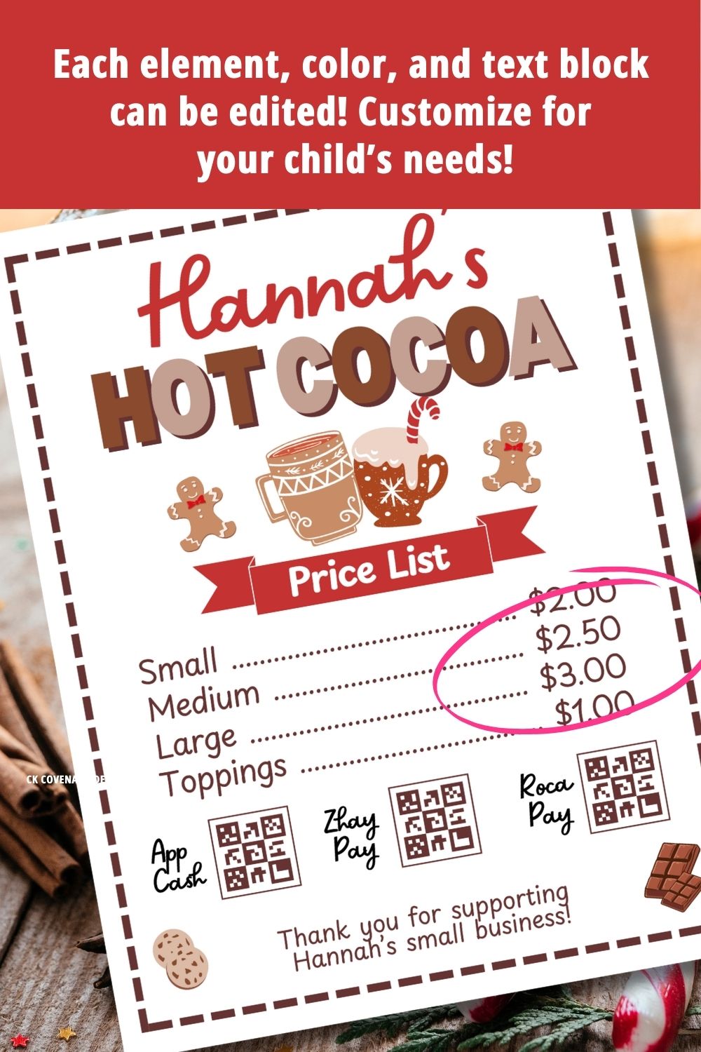 Hot Chocolate Sale Flyer and Price List - Fully Customizable Canva Templates