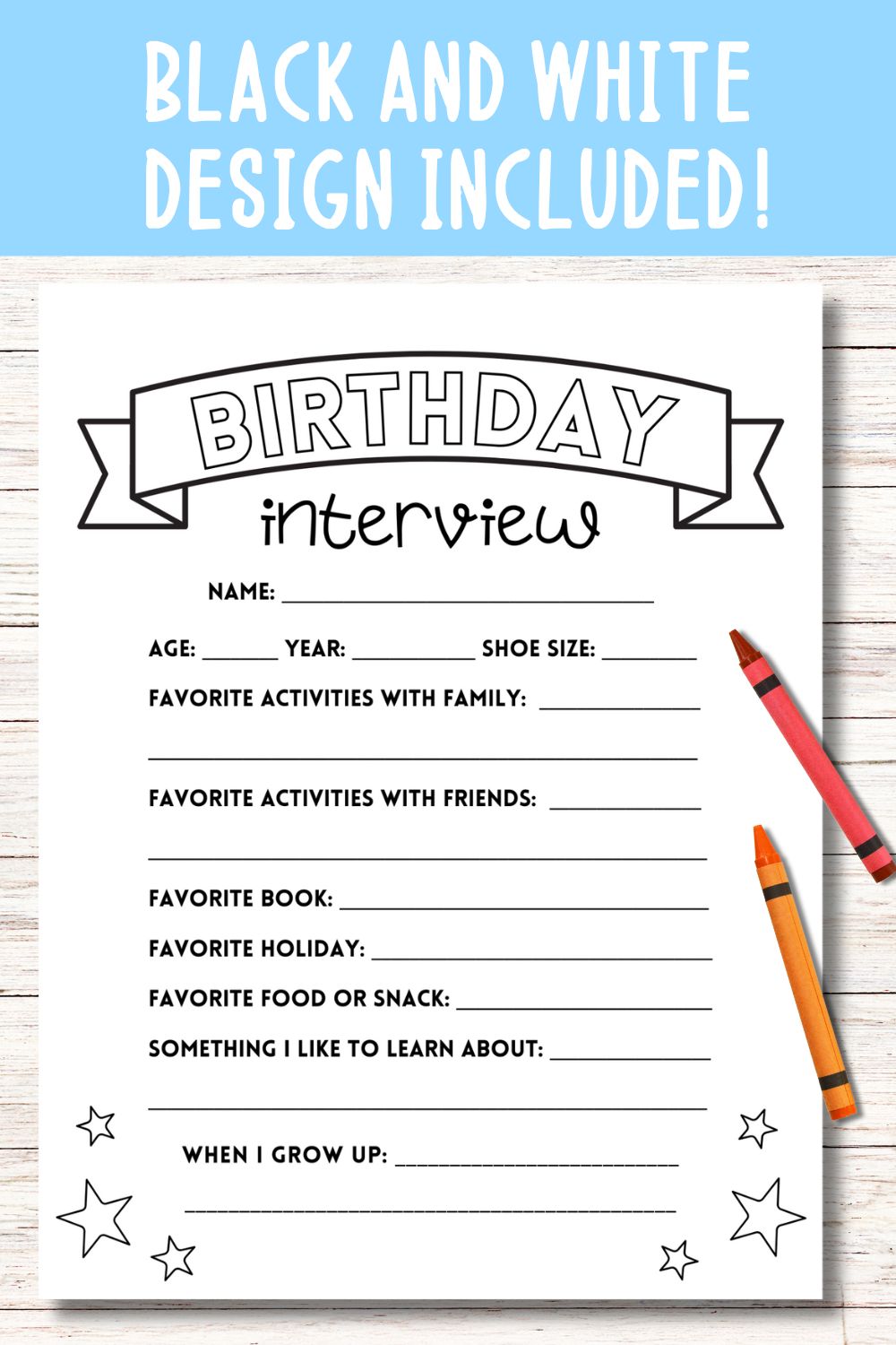 Printable Birthday Interview for Kids: Pastel Colors!