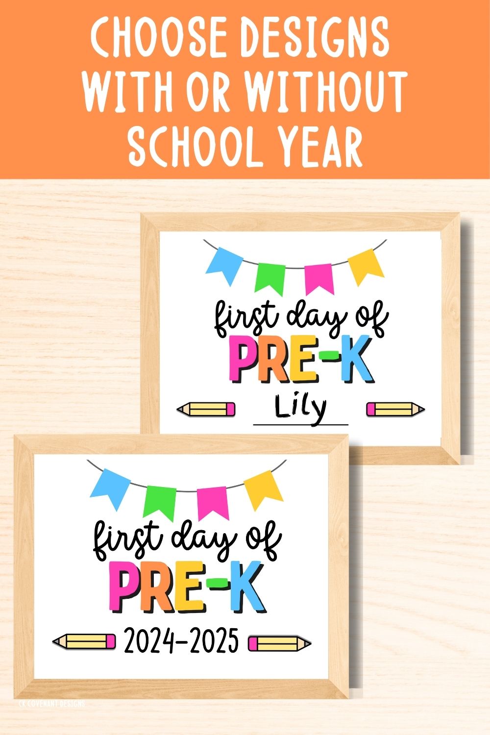 First Day of Pre-K Sign Bundle