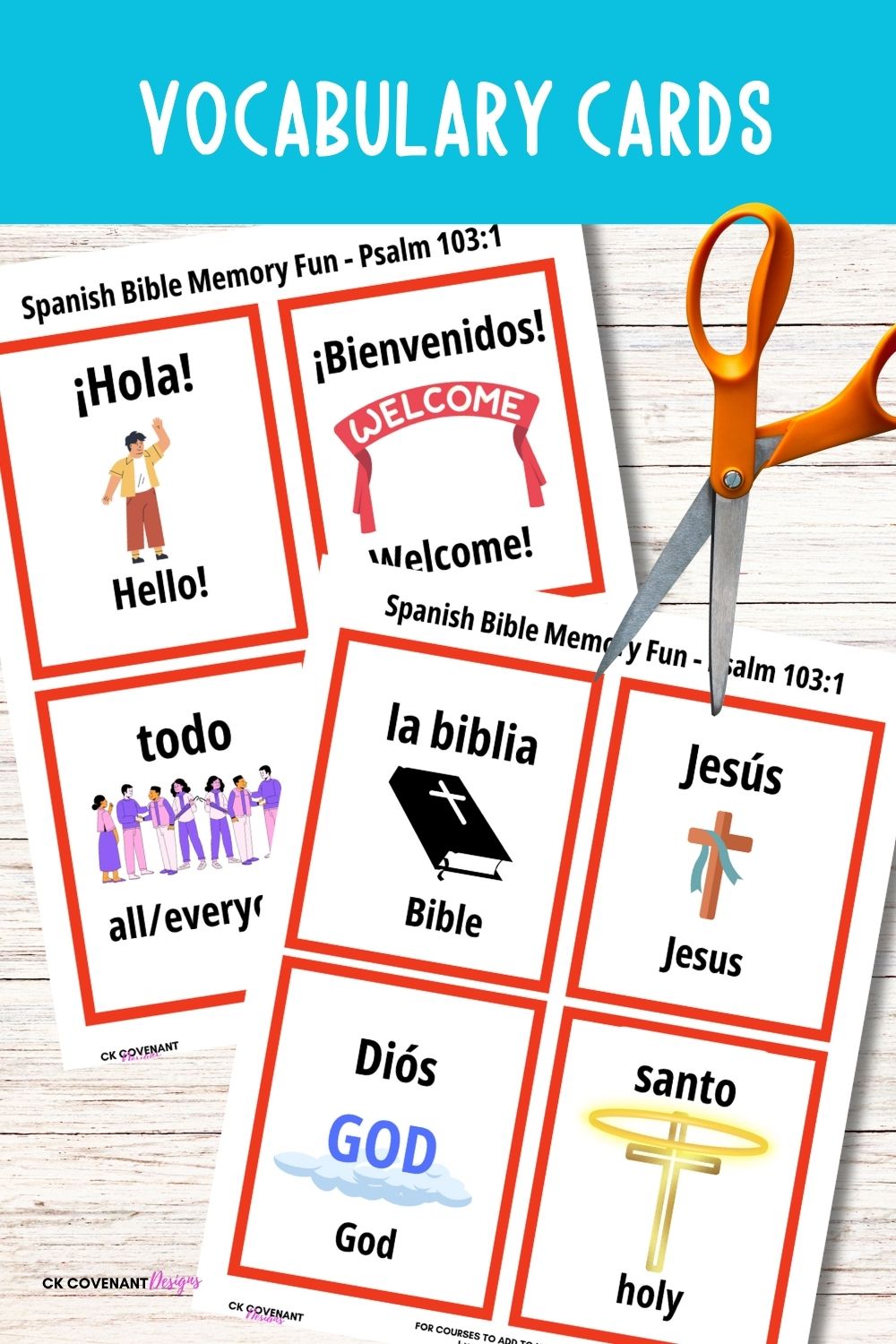 Spanish Bible Memory Fun Set -  Psalms 103:1