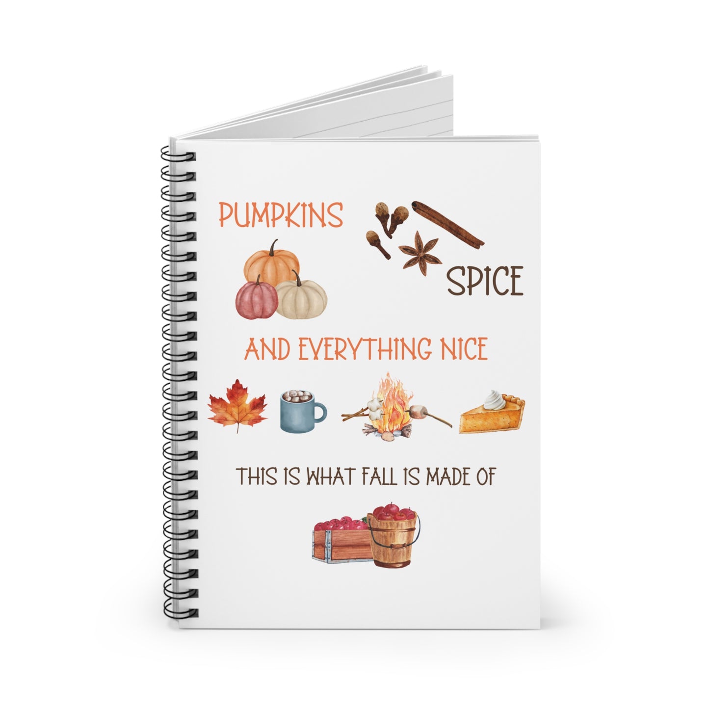 Pumpkins, Spice, and Everything Nice, Spiral Notebook - Ruled Line