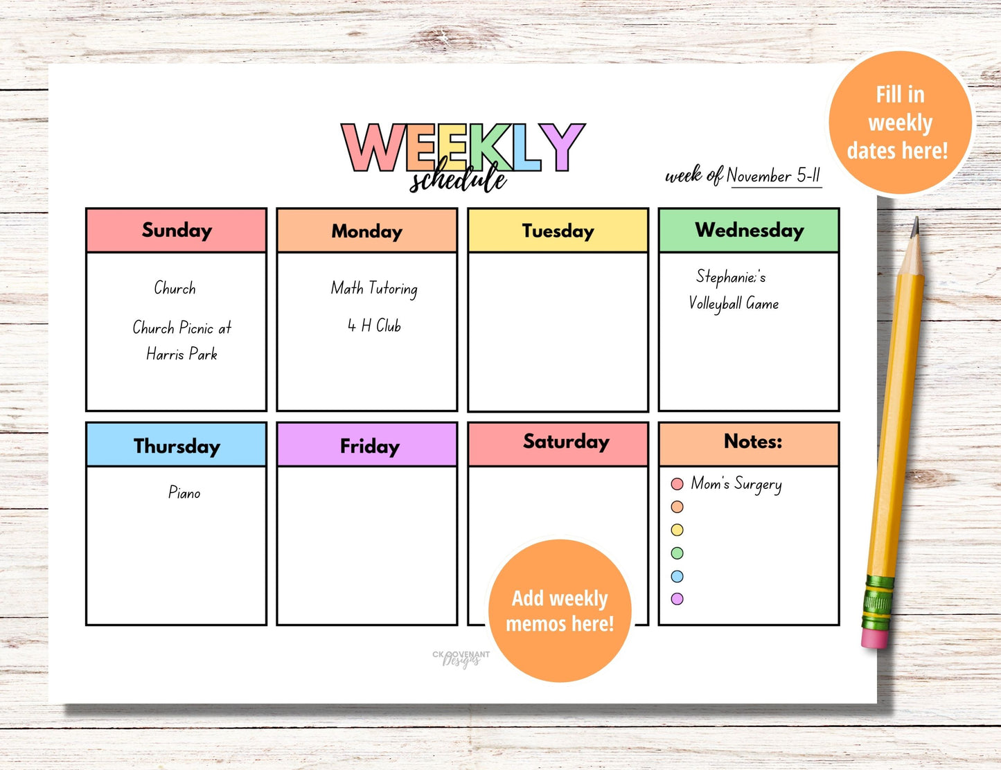 Weekly Homeschool Planner -Unlined