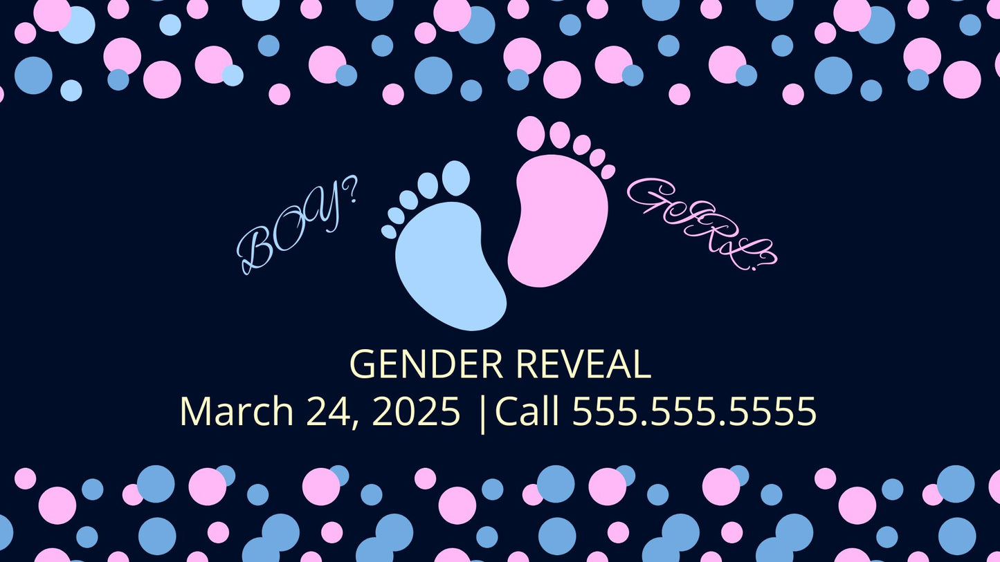 Editable Baby Shower Gender Reveal Invitation