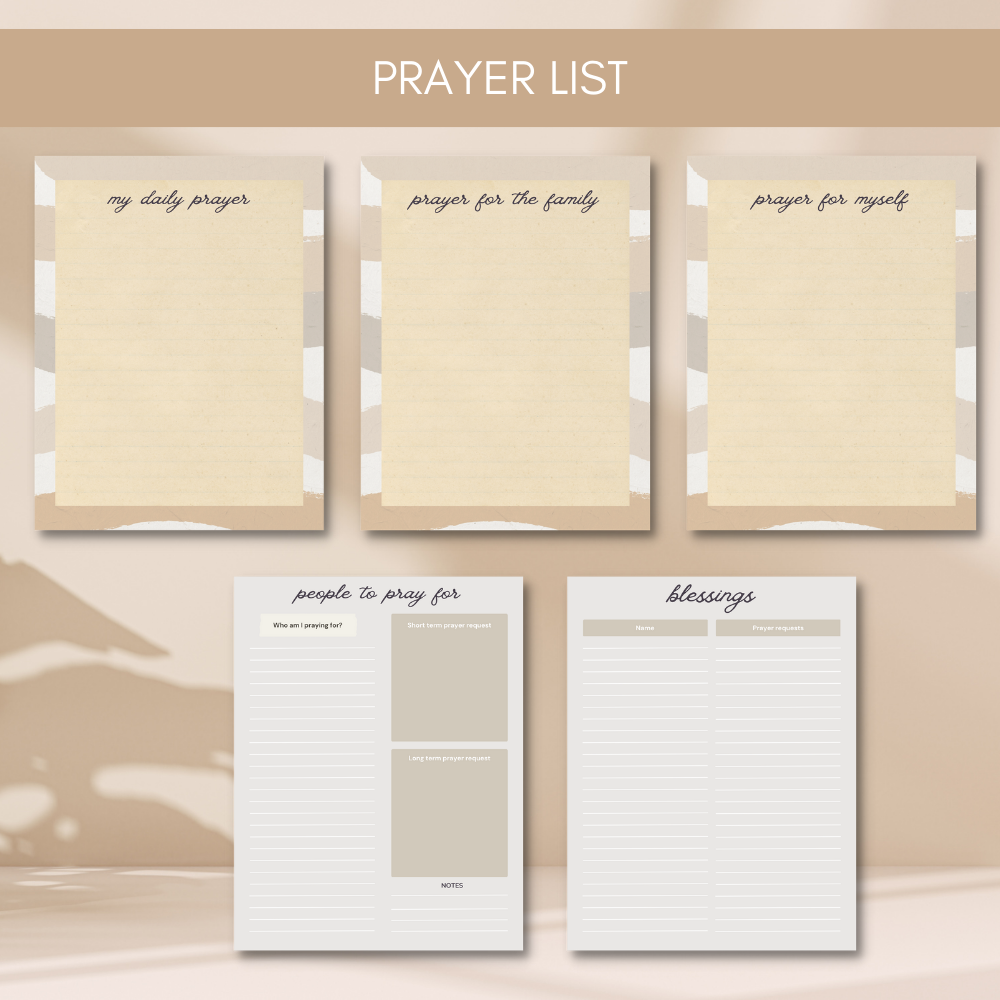 Tan Styled Prayer Journal