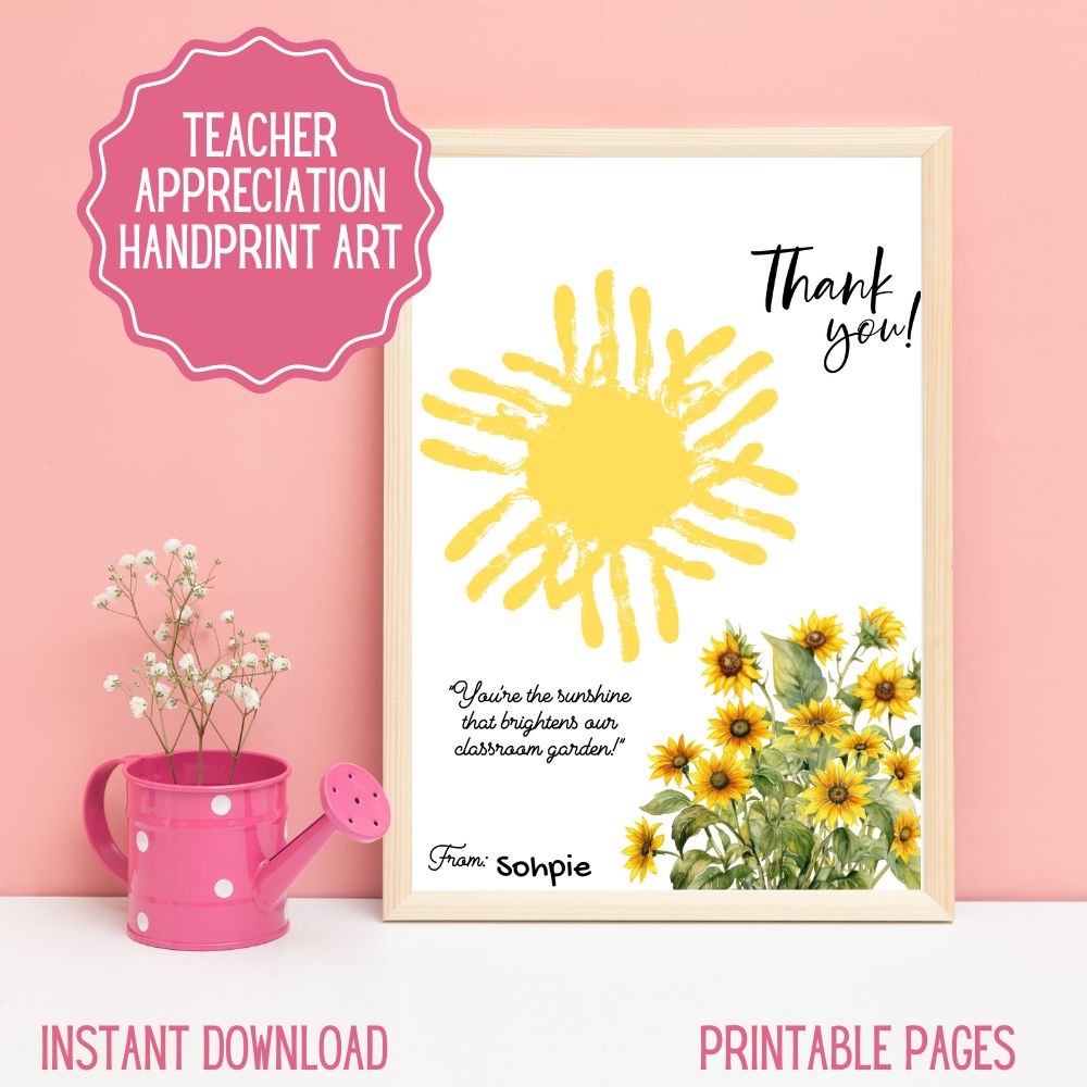 Teacher Appreciation Handprint Gift Art