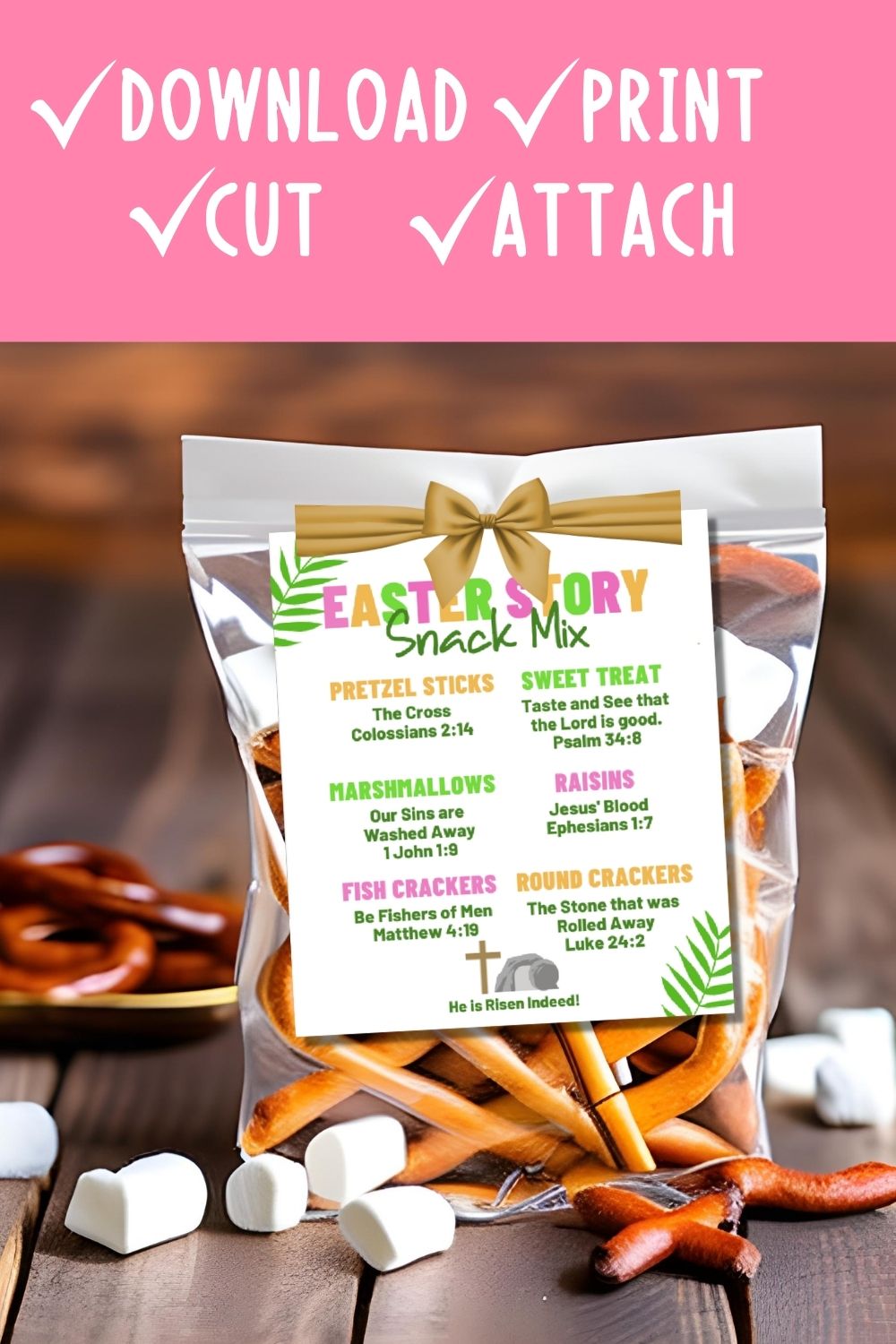 Easter Story Snack Mix Tags