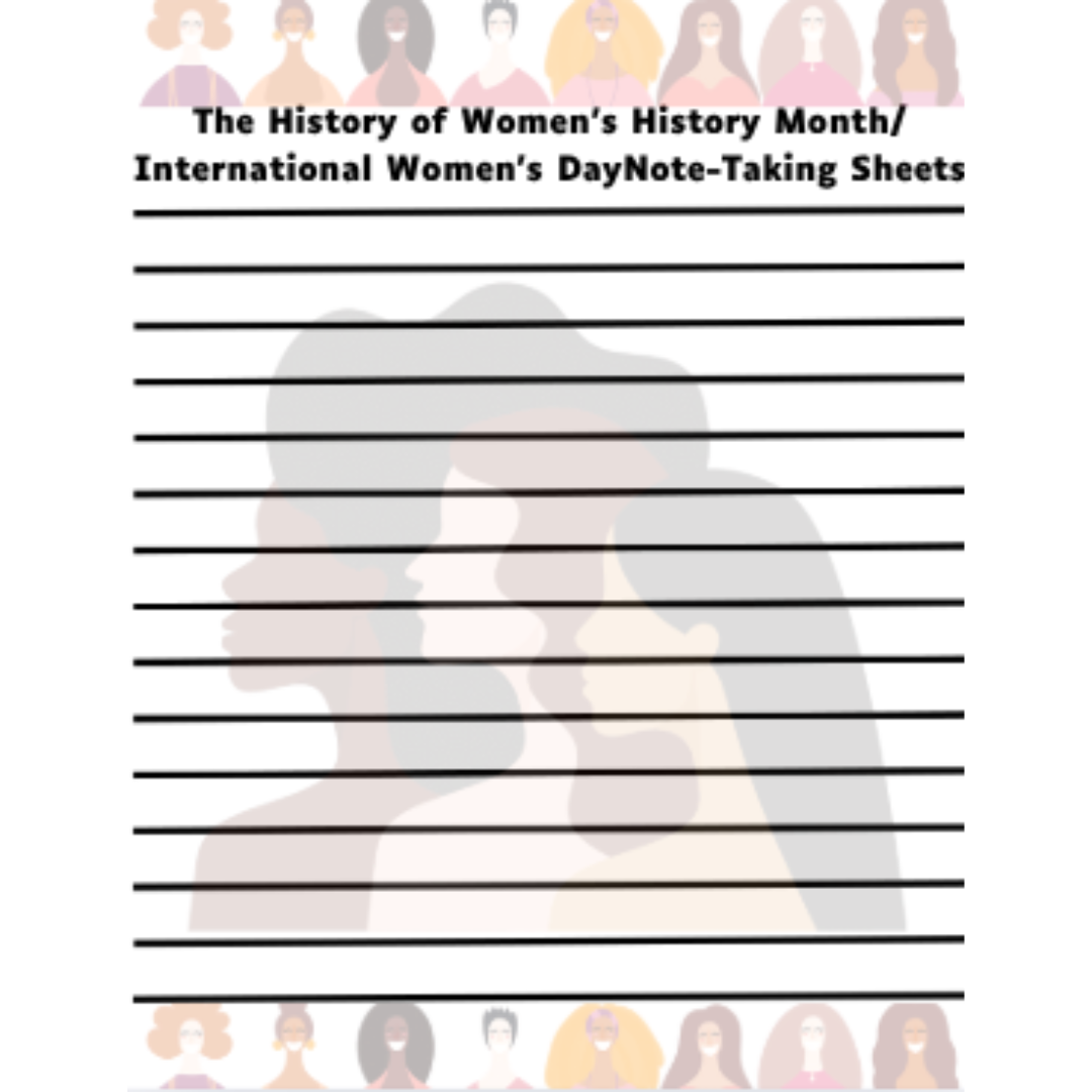 Women's History Month/International Women's Day Reading Passage, Q & A, and Note-Taking Sheets