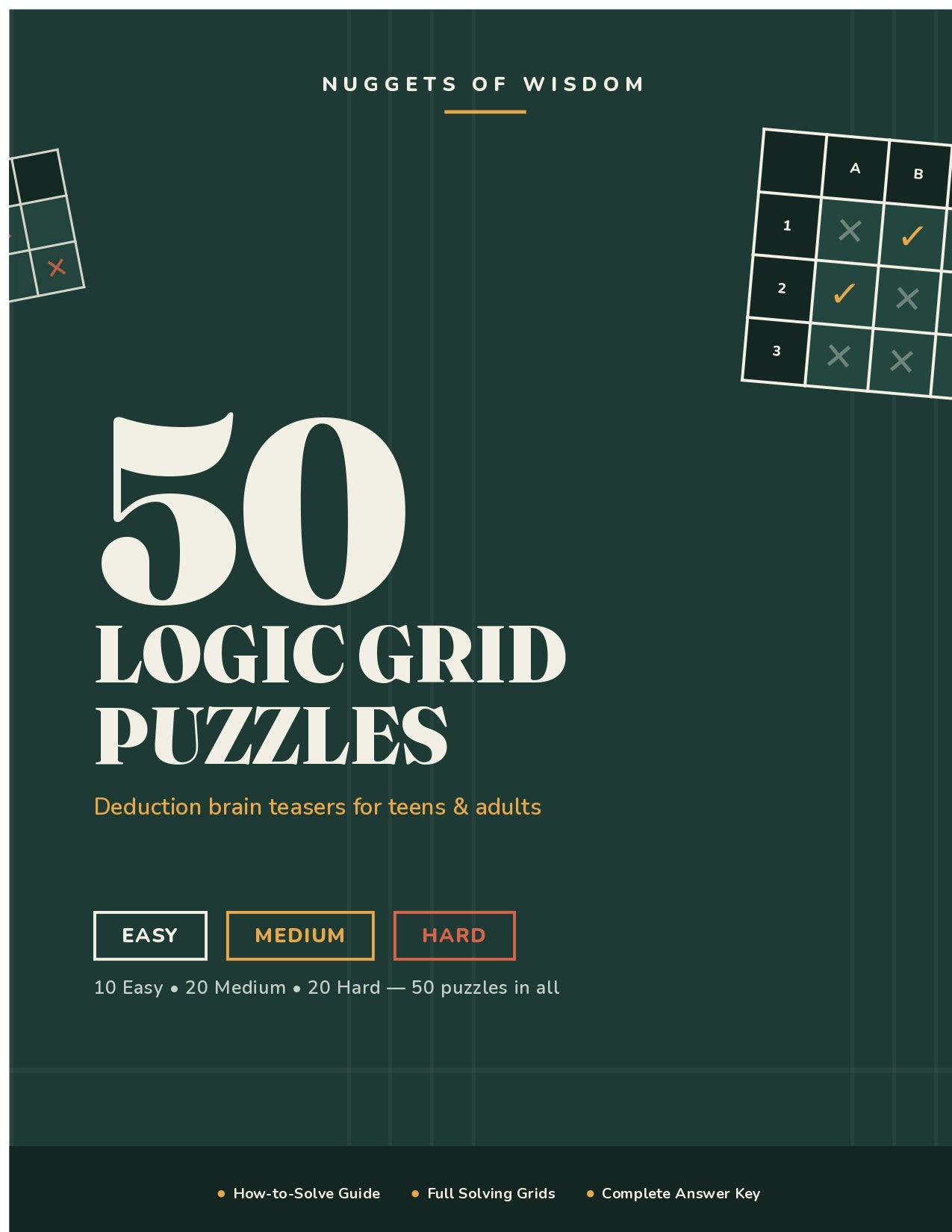 50 Logic Grid Puzzles — Easy, Medium & Hard Brain Teasers (Printable PDF)