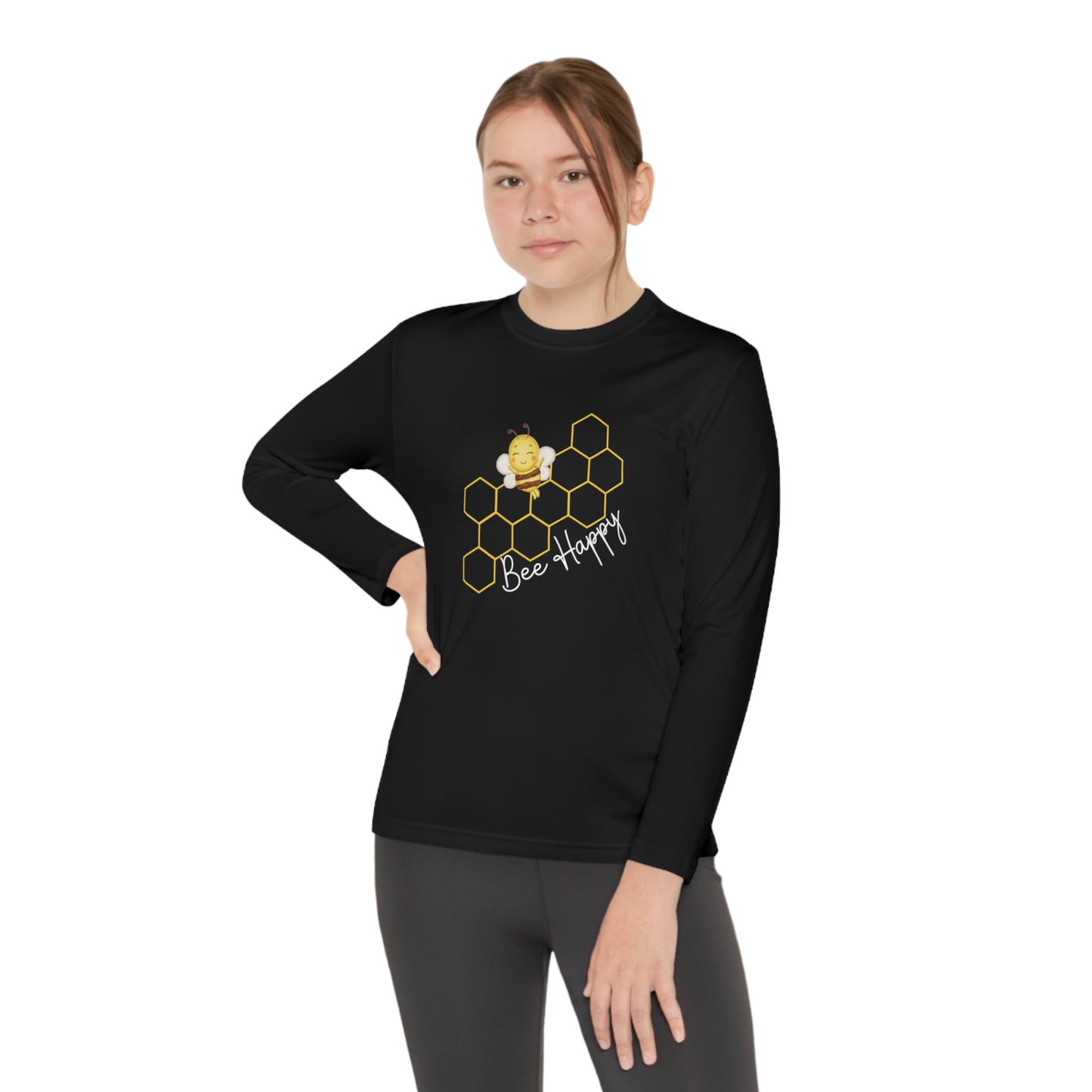 Bee Happy Youth Long Sleeve Competitor Tee