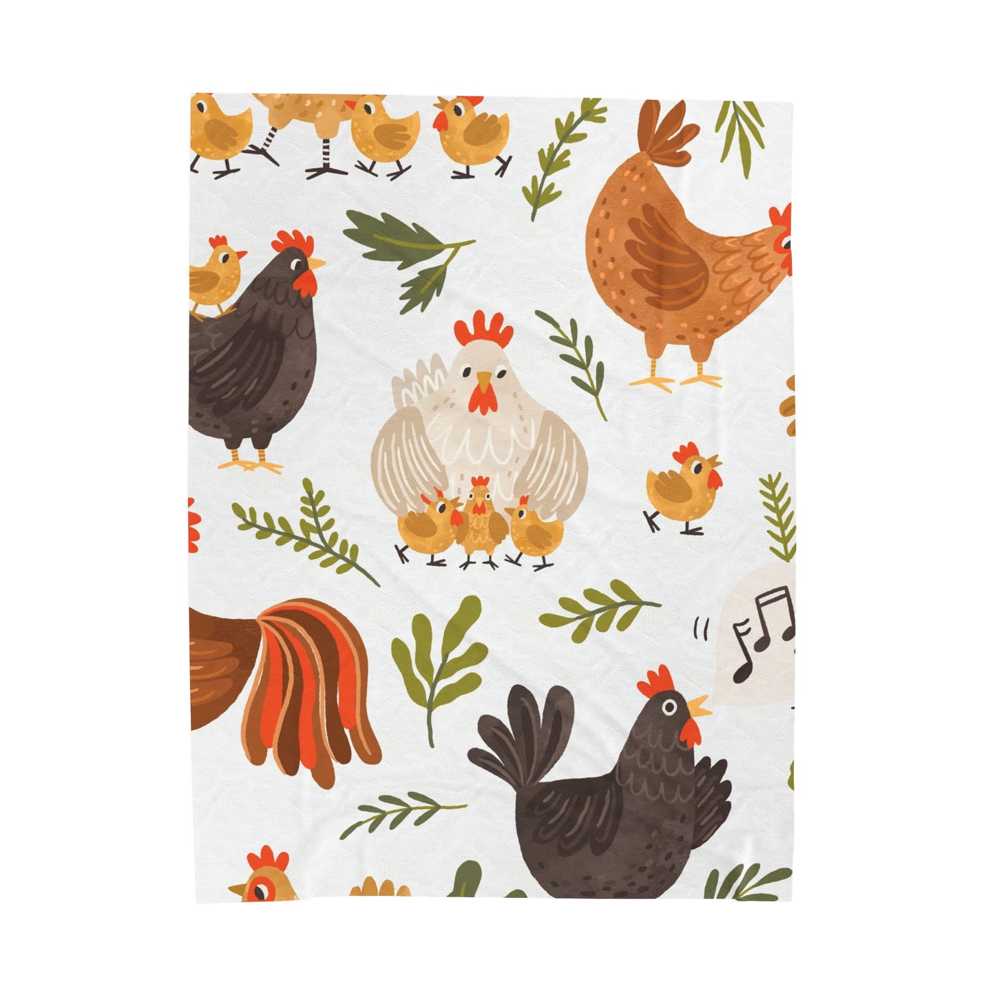 Chickens Velveteen Plush Blanket