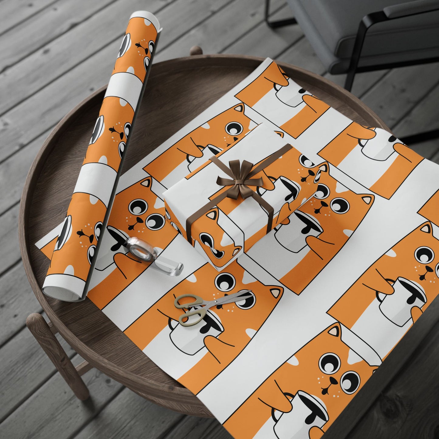 Coffee Cat Wrapping Paper