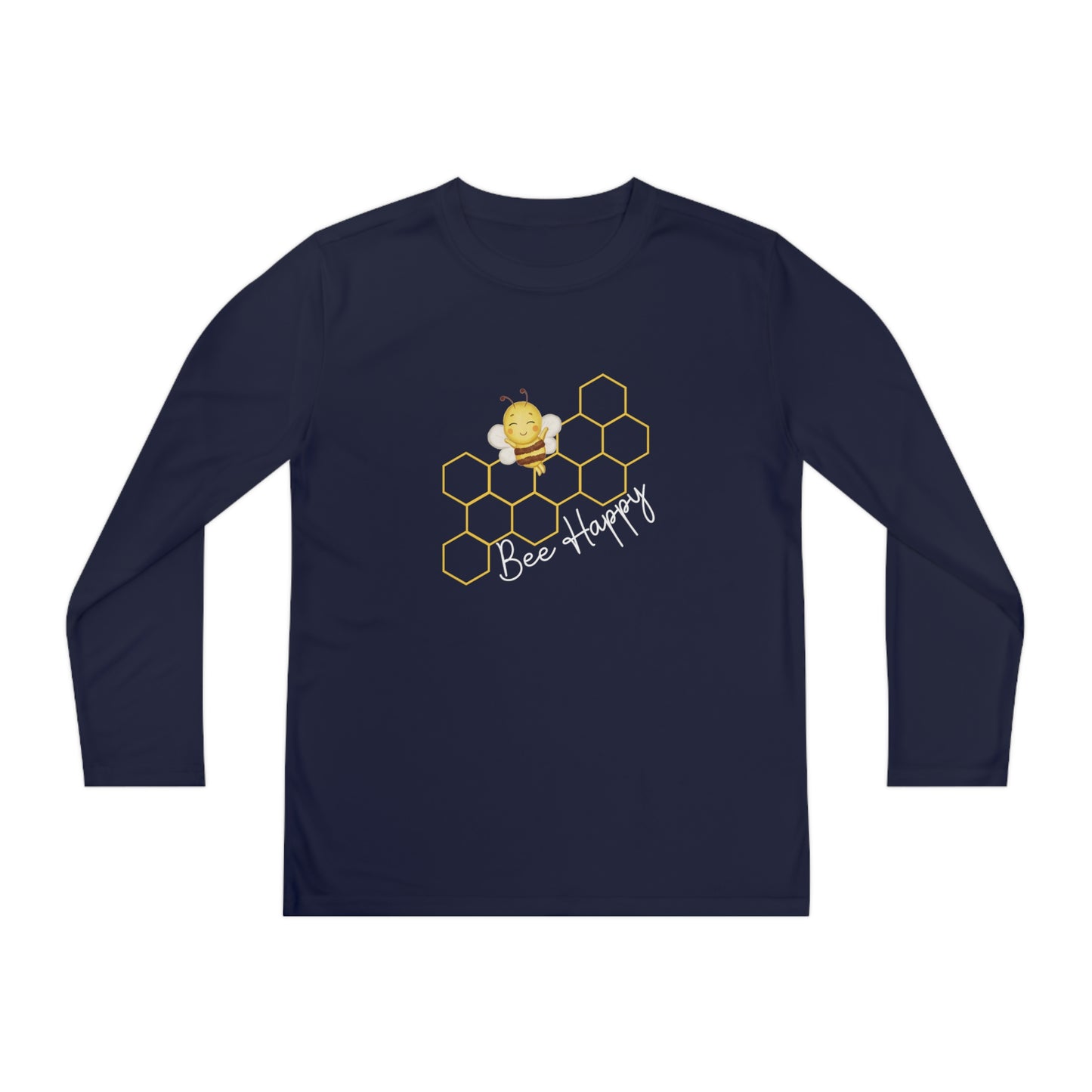 Bee Happy Youth Long Sleeve Competitor Tee