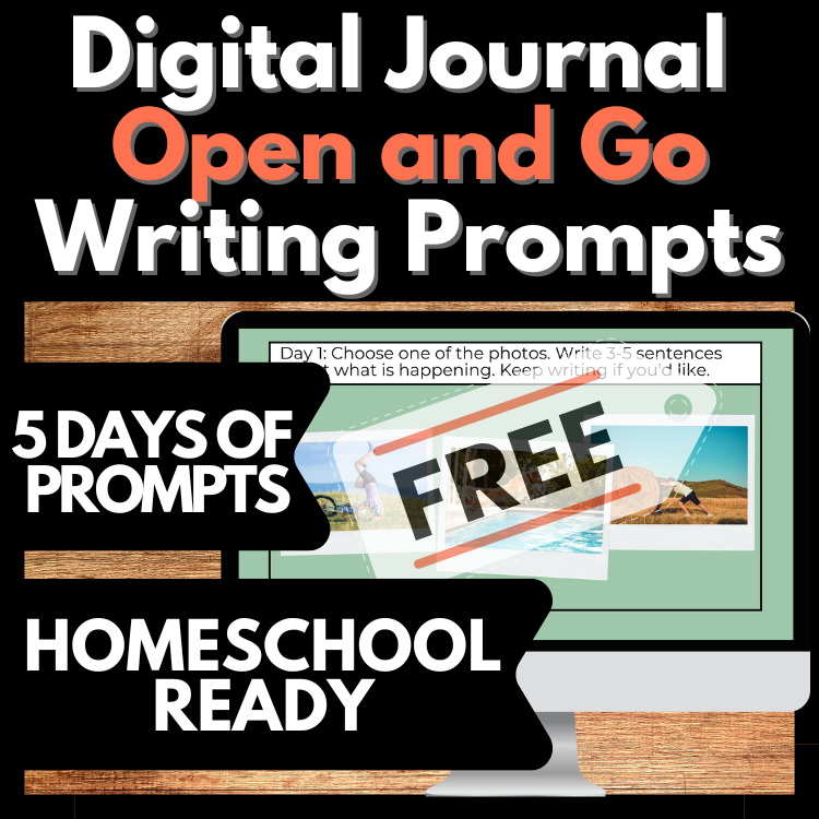 FREE Writing Prompts | Open & Go Digital Journal | Homeschool Ready | SEL Focus