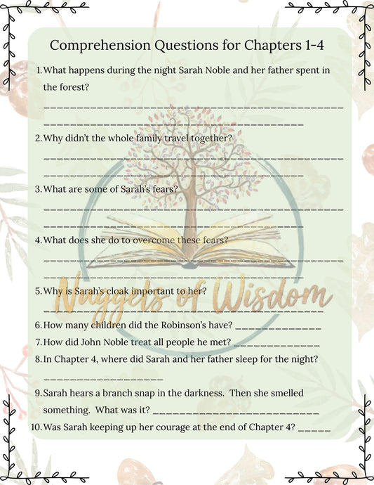 The Courage of Sarah Noble Unit Study | Hands-On Homeschool Curriculum (3 Weeks + Answer Key)