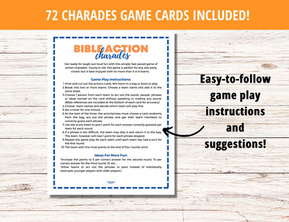 Bible Action Charades Game