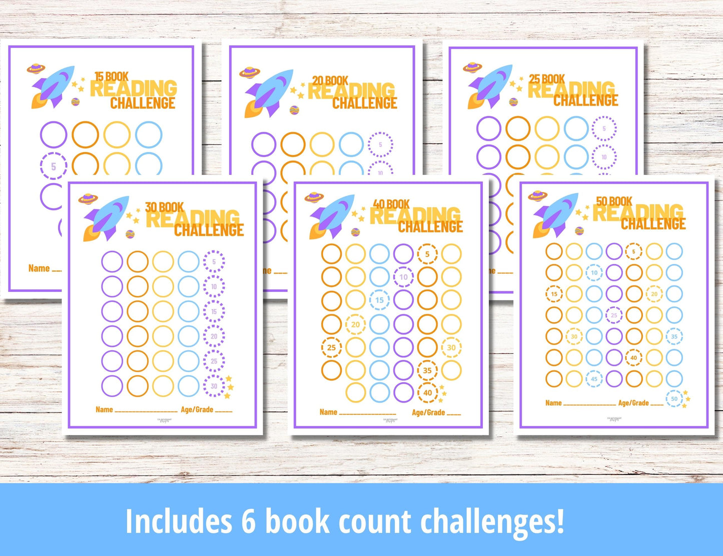 Reading Challenge Bundle- Rocket Themed