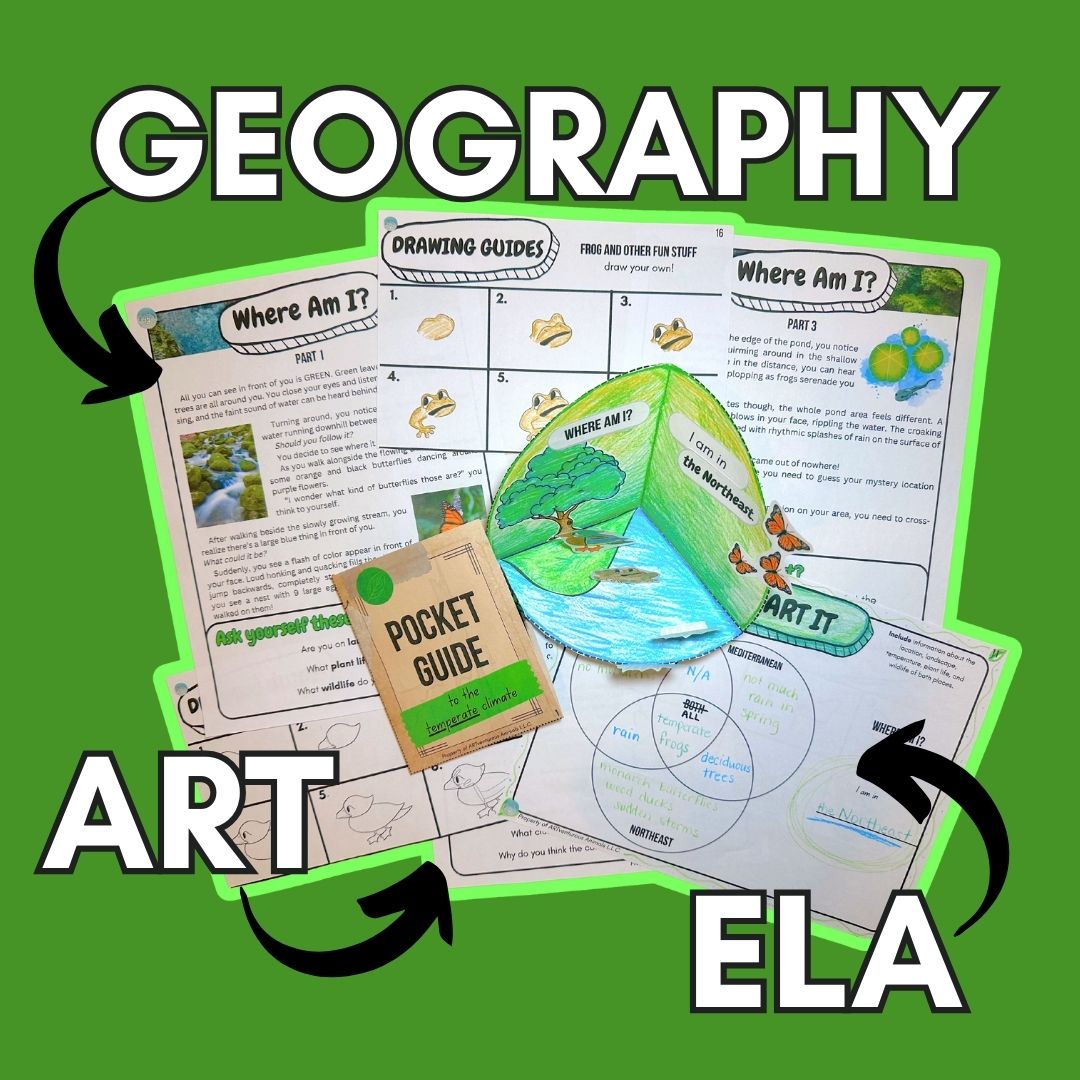 Geography Project and Mystery: Temperate Climate Zone - ELA and Art for Spring