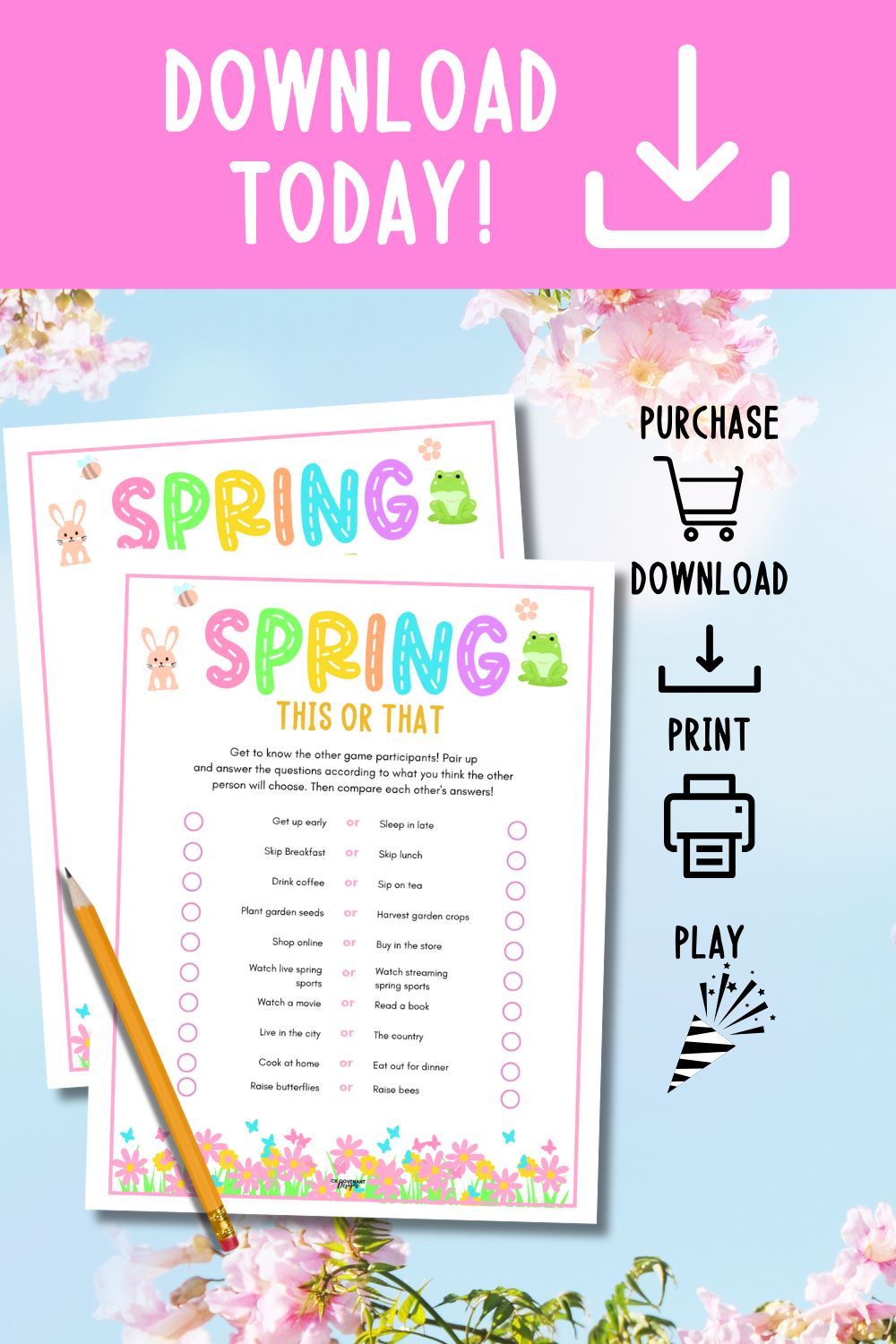 Spring Fun Printable 10 Game Bundle