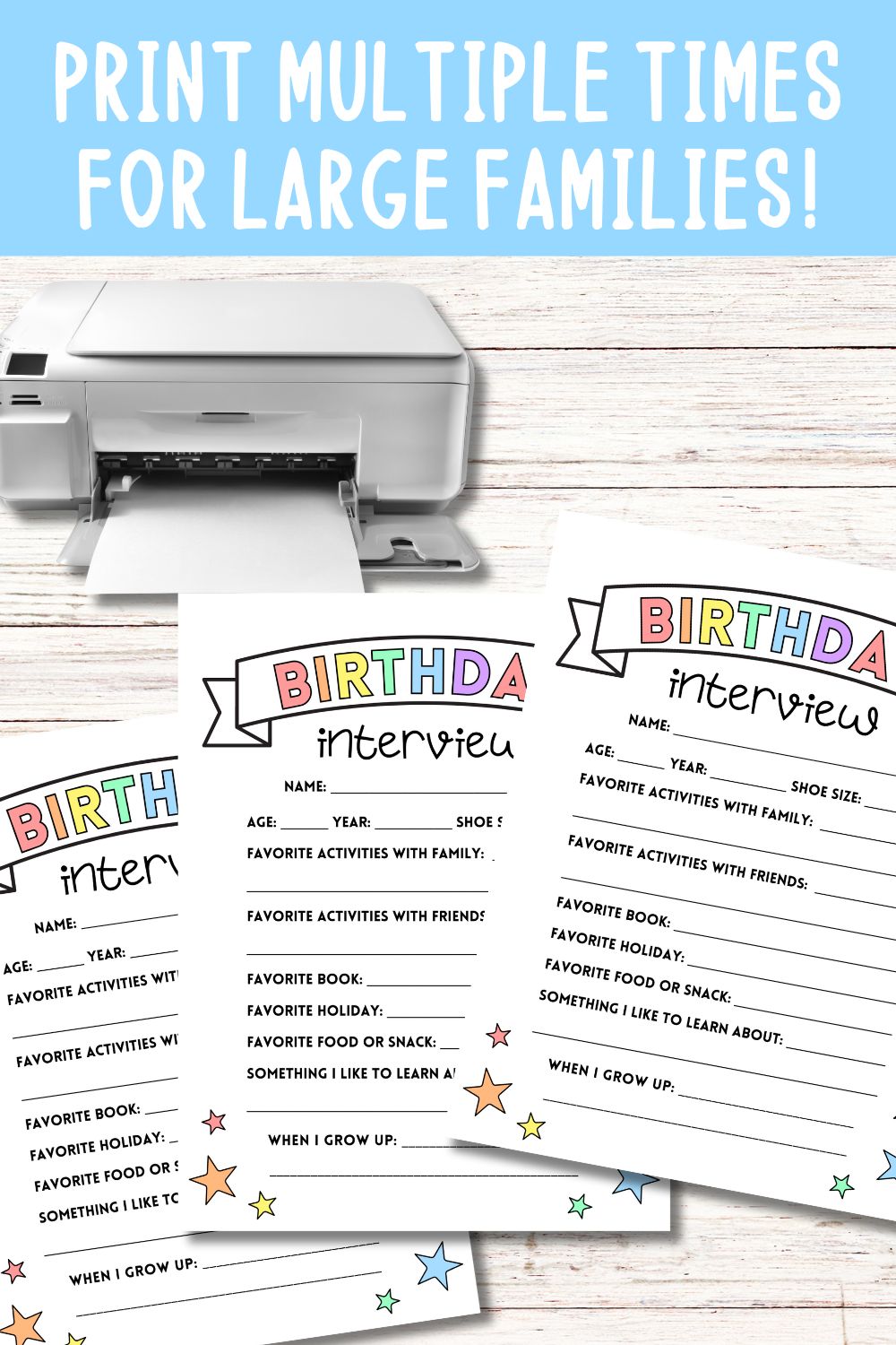 Printable Birthday Interview for Kids: Pastel Colors!