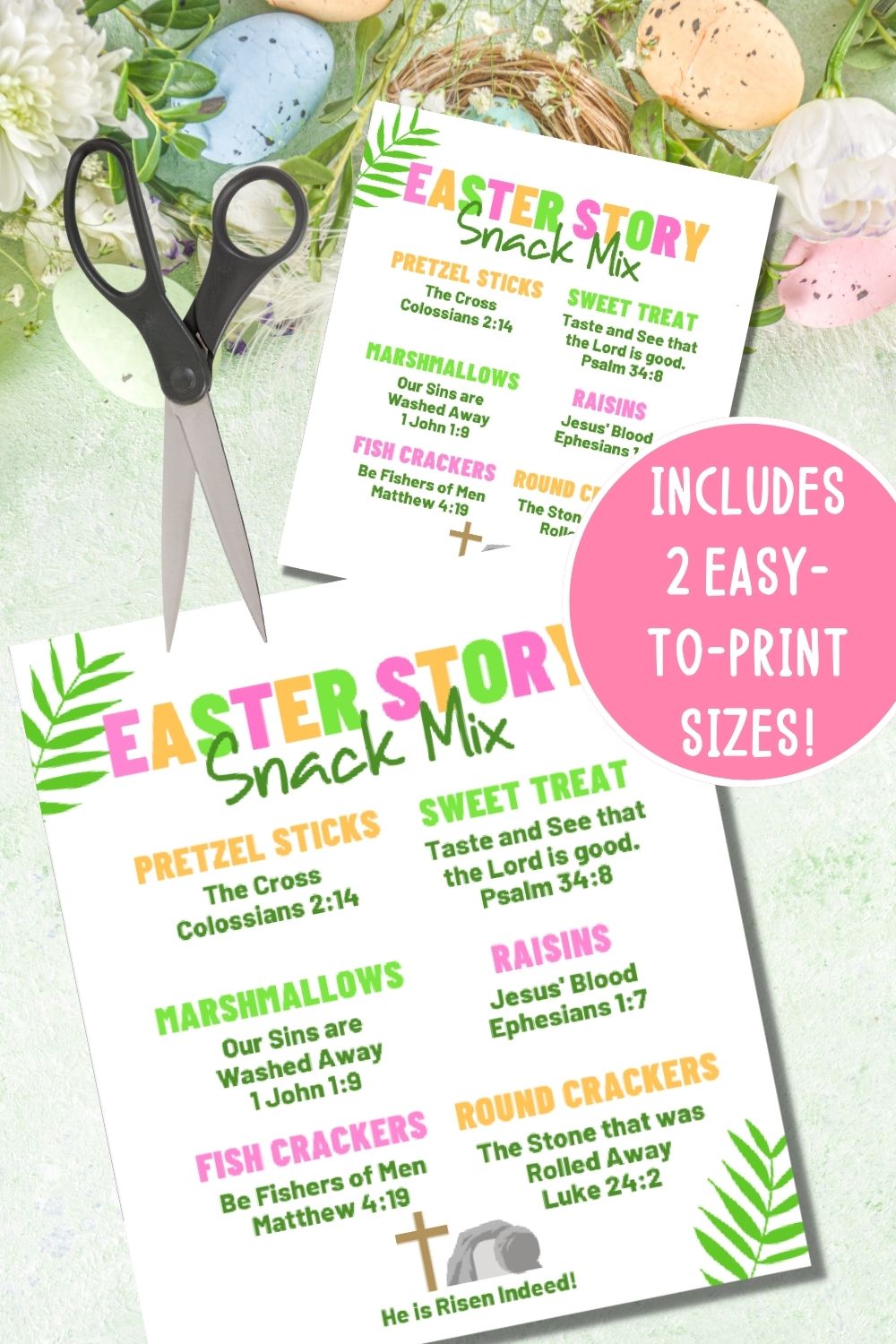 Easter Story Snack Mix Tags