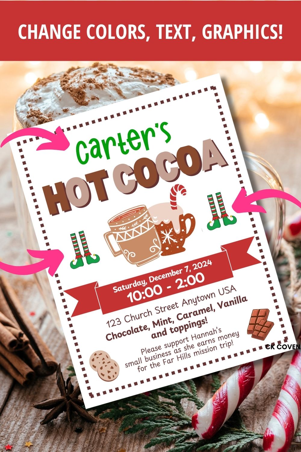 Hot Chocolate Sale Flyer and Price List - Fully Customizable Canva Templates