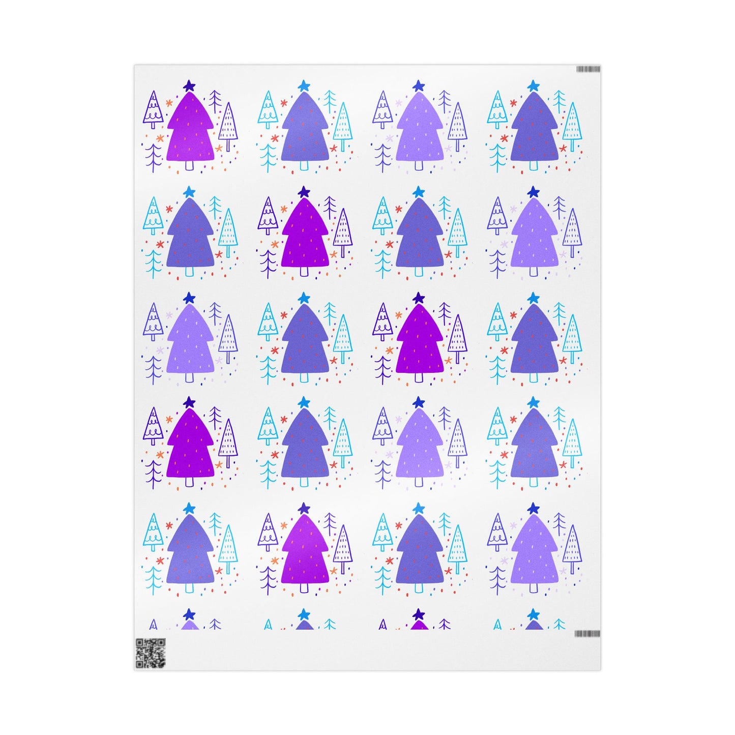 Christmas Trees Purple Themed Wrapping Paper