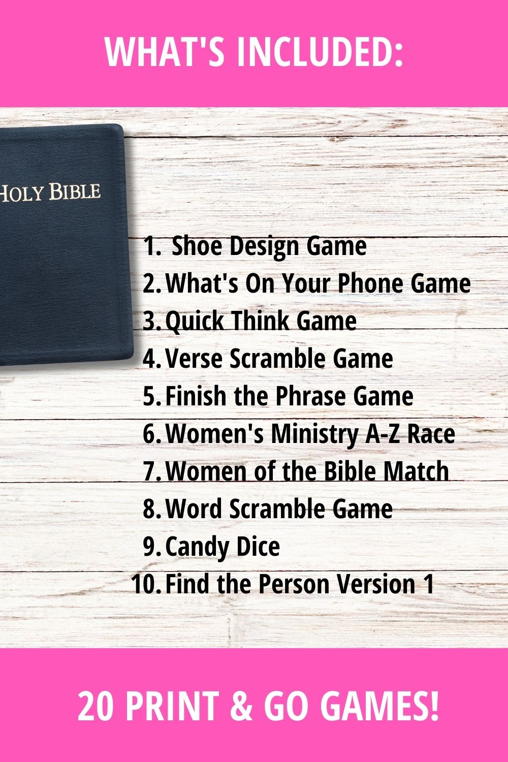 Women's Ministry Printable 20 Game Bundle