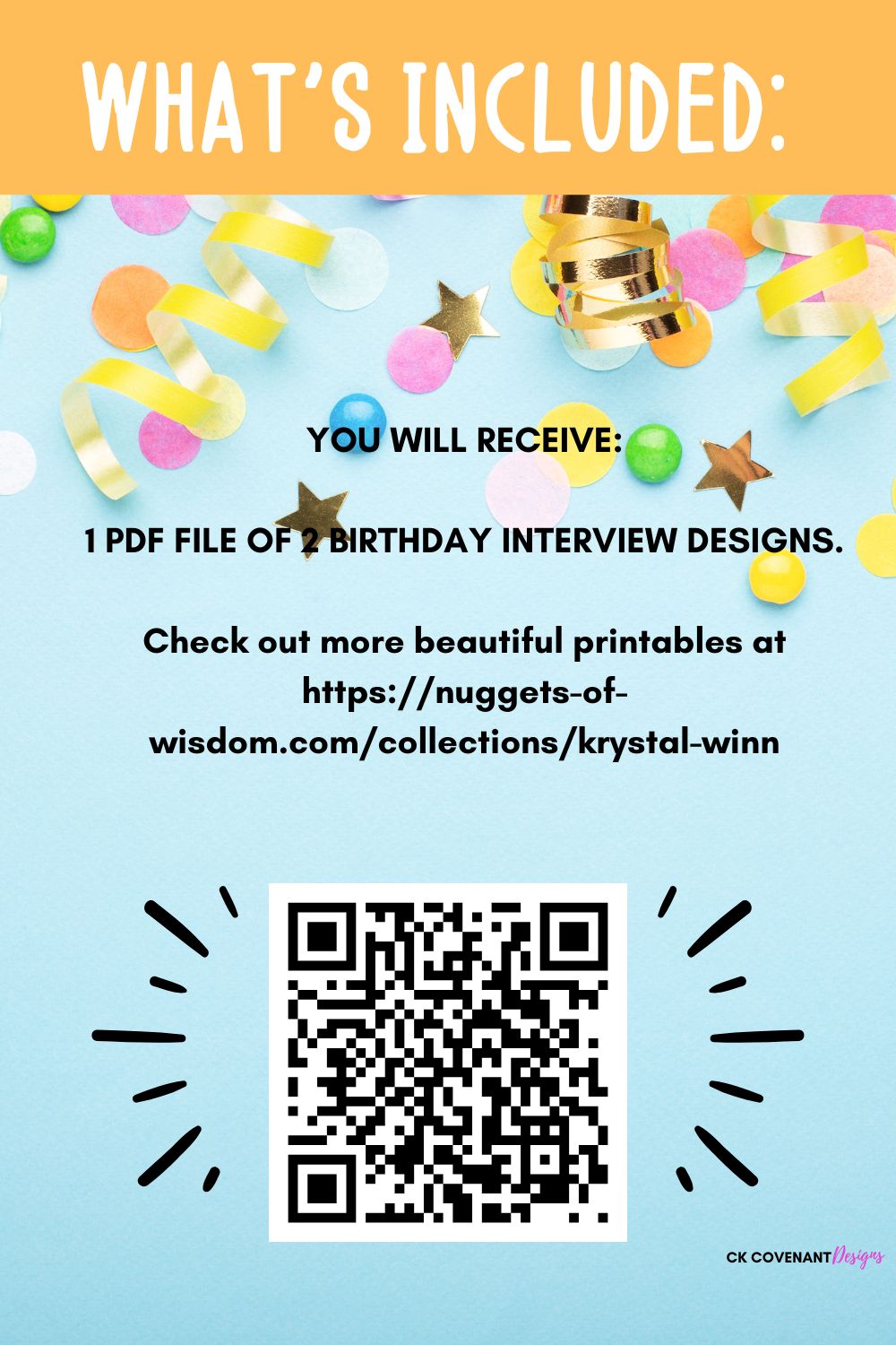 Printable Birthday Interview for Kids: Bold Colors!