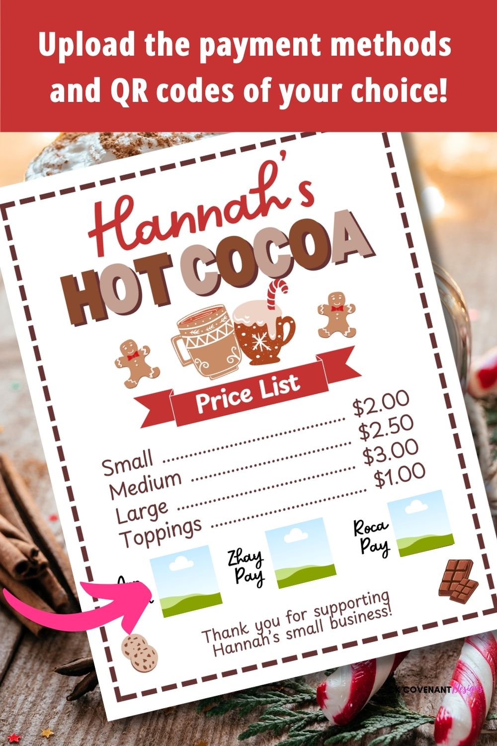 Hot Chocolate Sale Flyer and Price List - Fully Customizable Canva Templates