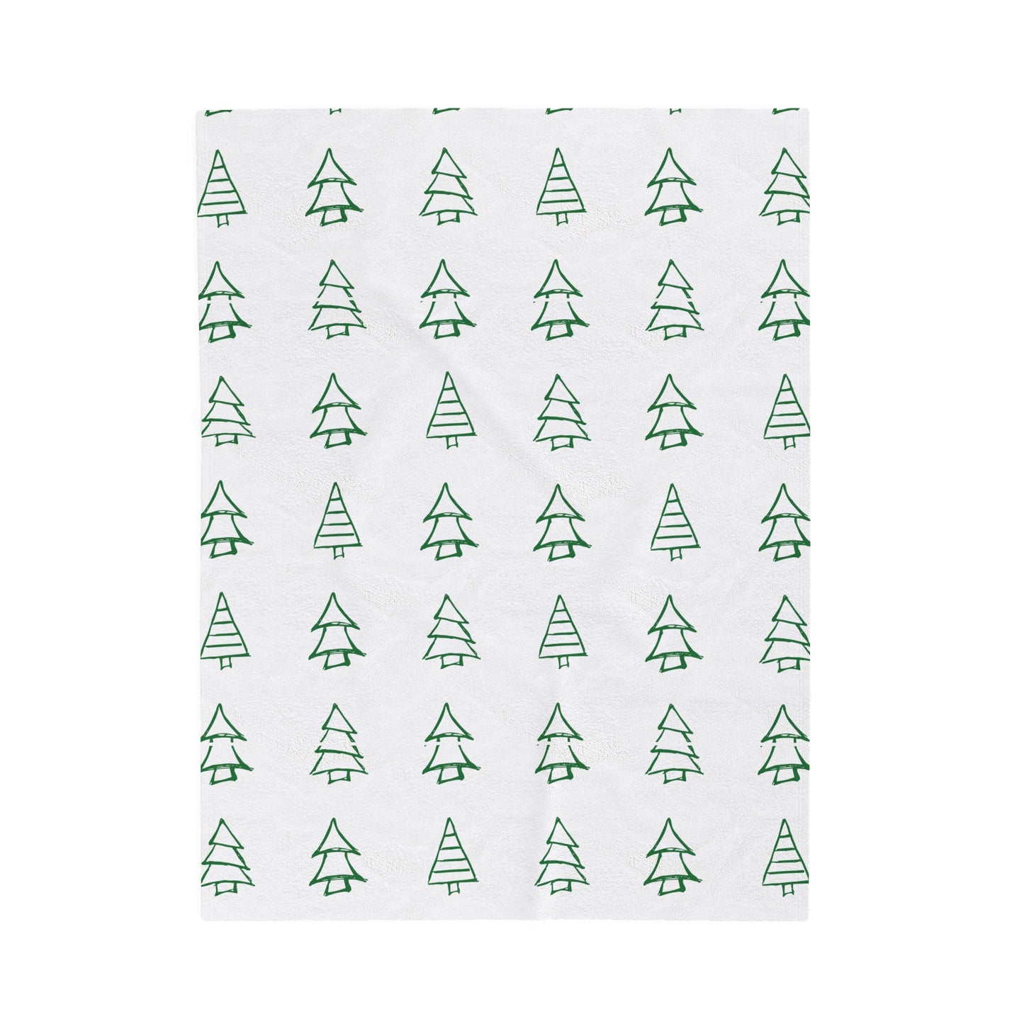 Green Christmas Trees Velveteen Plush Blanket