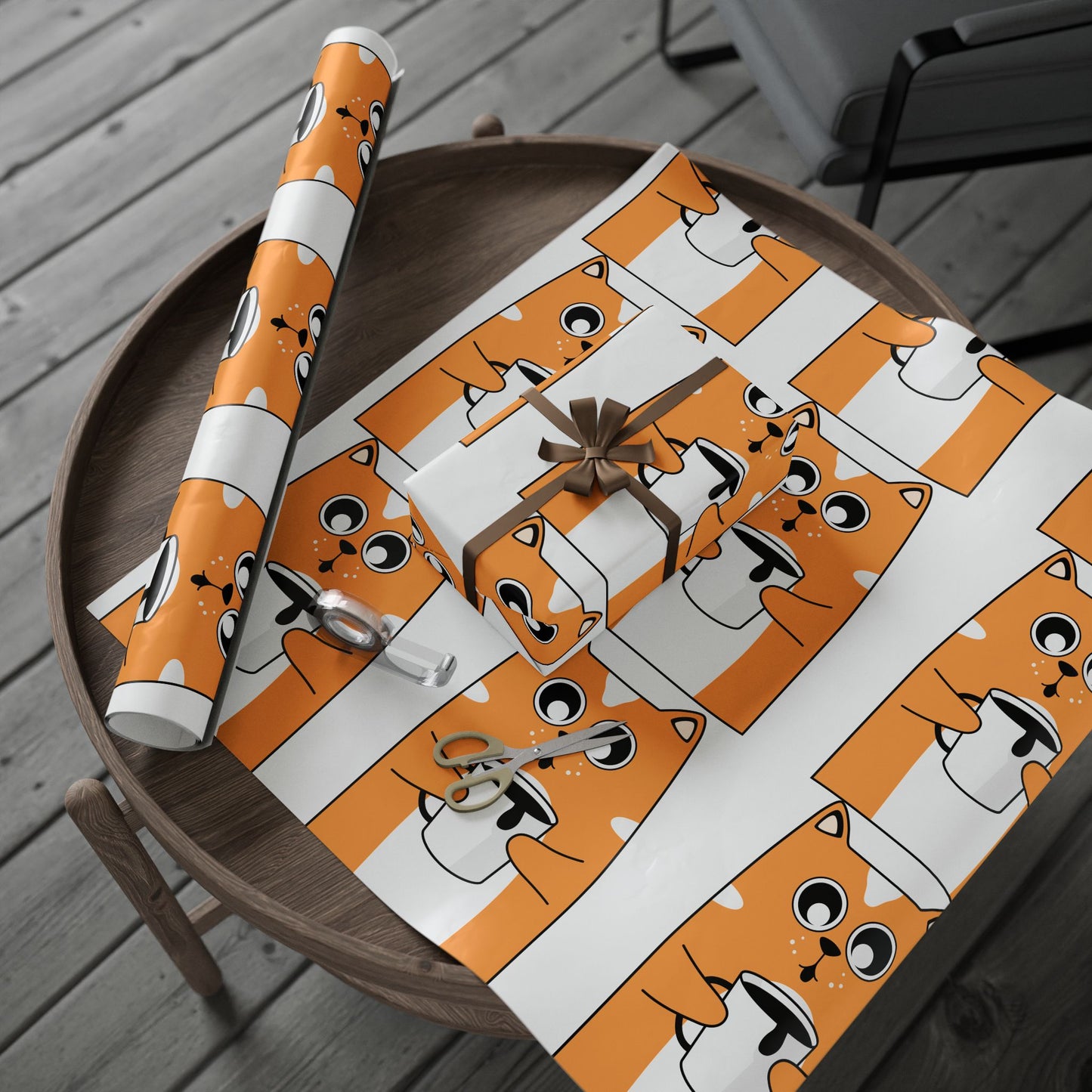 Coffee Cat Wrapping Paper