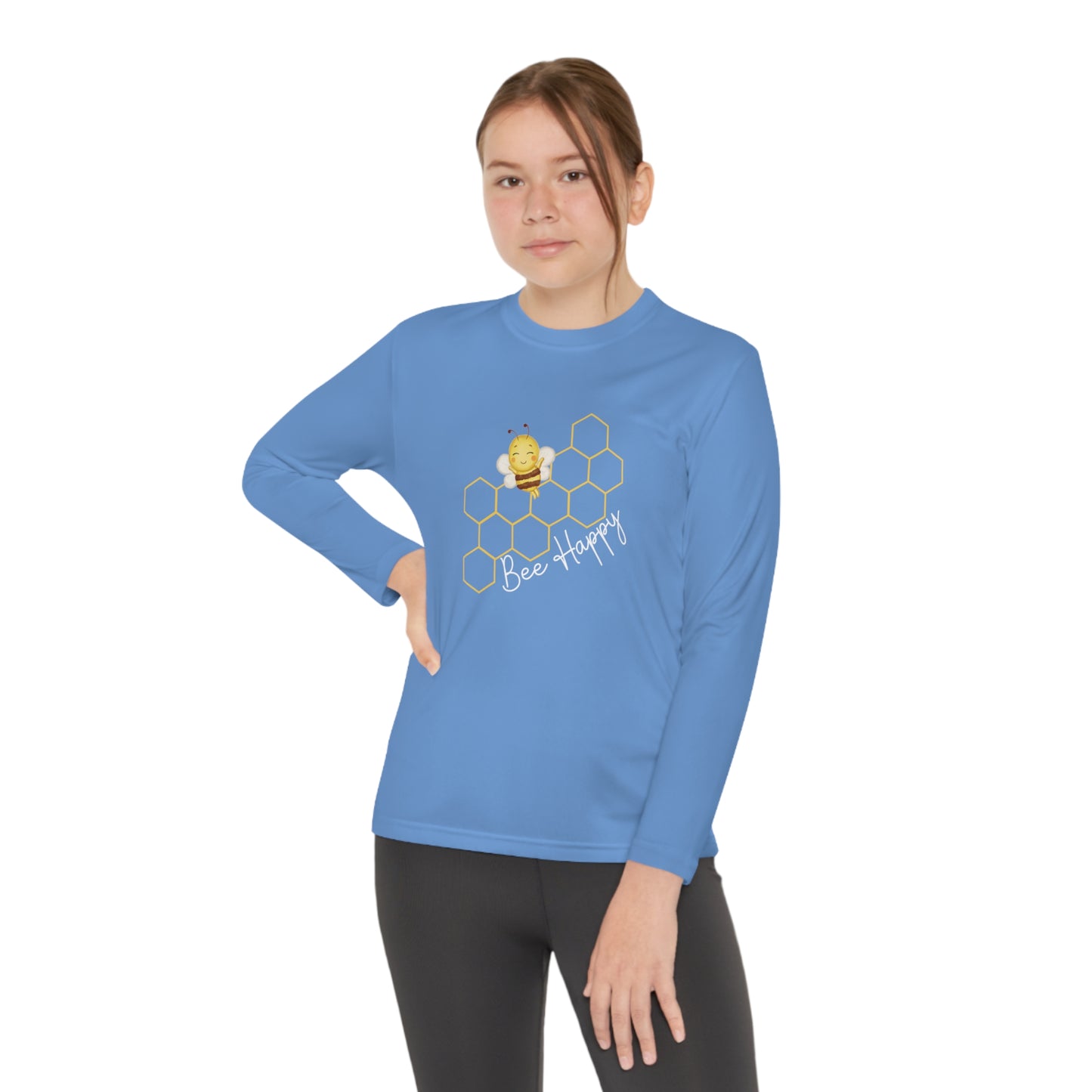 Bee Happy Youth Long Sleeve Competitor Tee