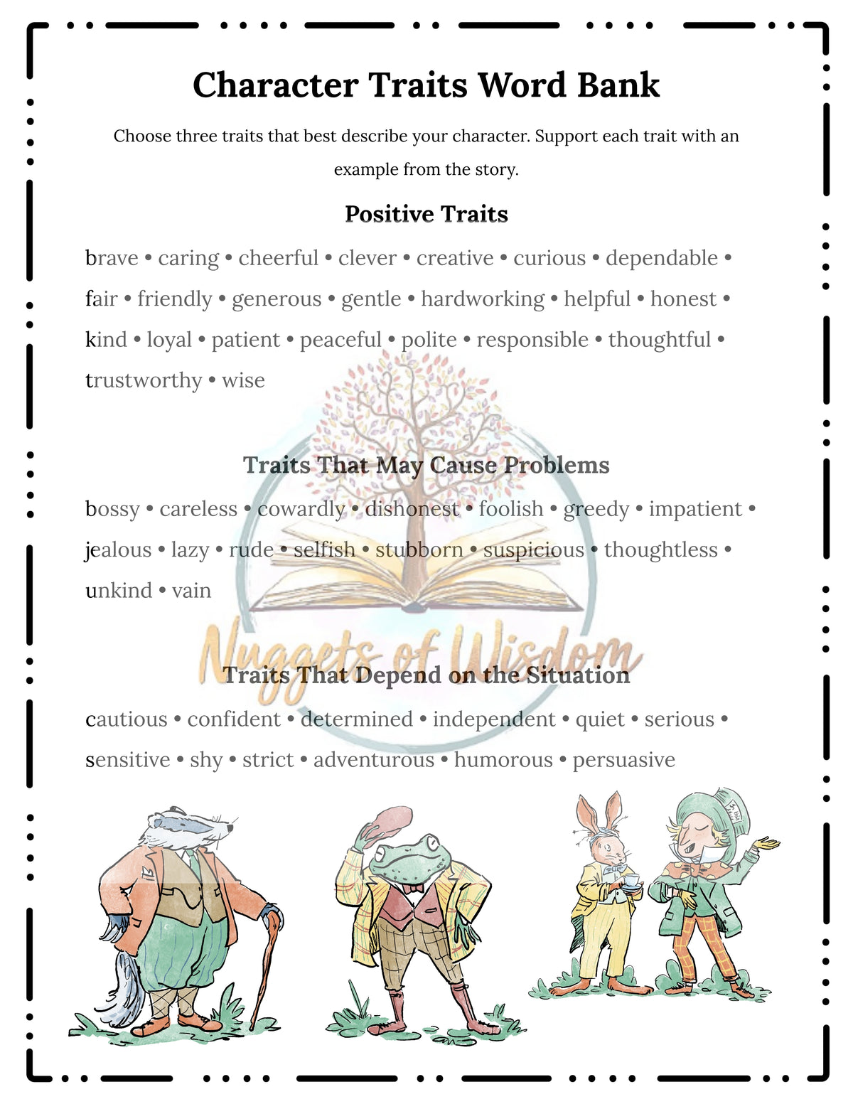 Fairy Tale Character Profile Project | Character Traits, Text Evidence & Summary
