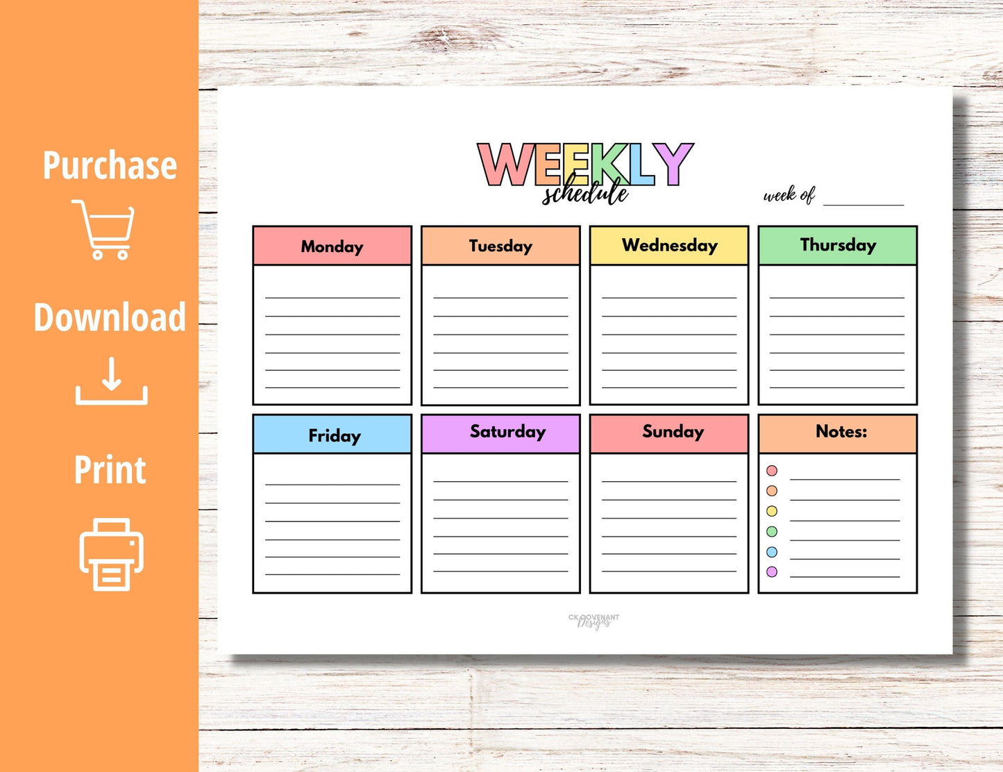 Weekly Homeschool Planner - Lined