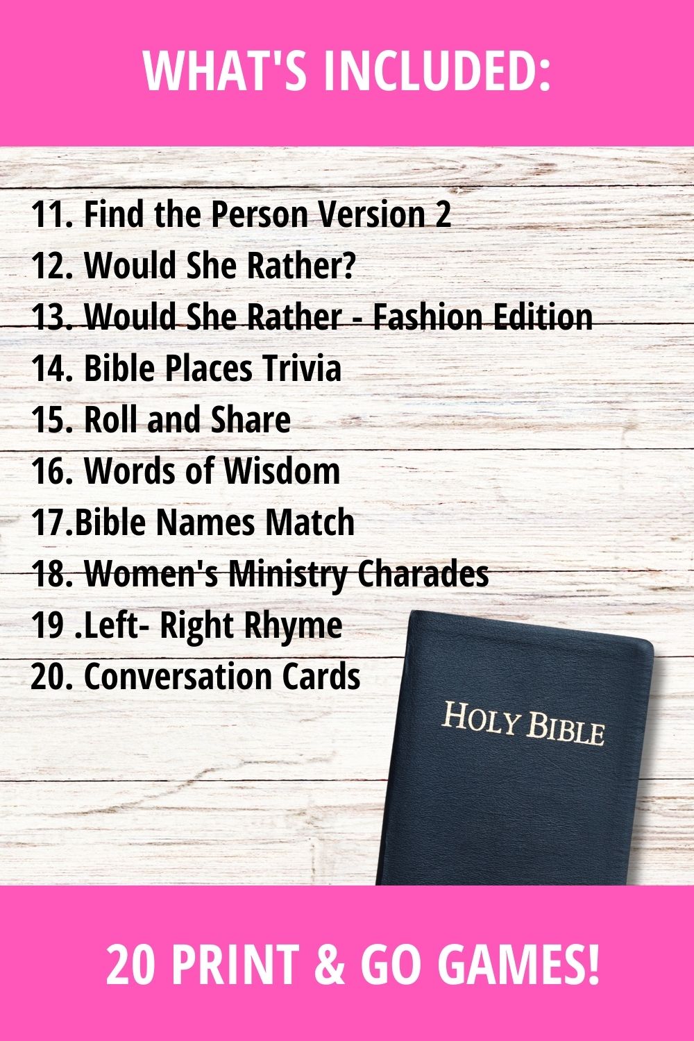 Women's Ministry Printable 20 Game Bundle