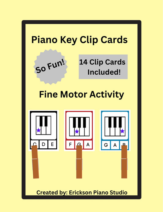 Piano Key Clip Cards