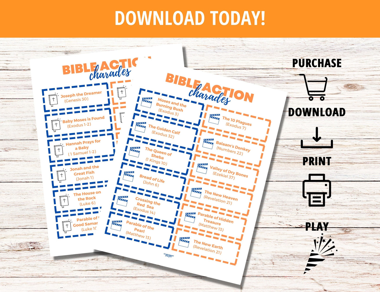 Bible Action Charades Game