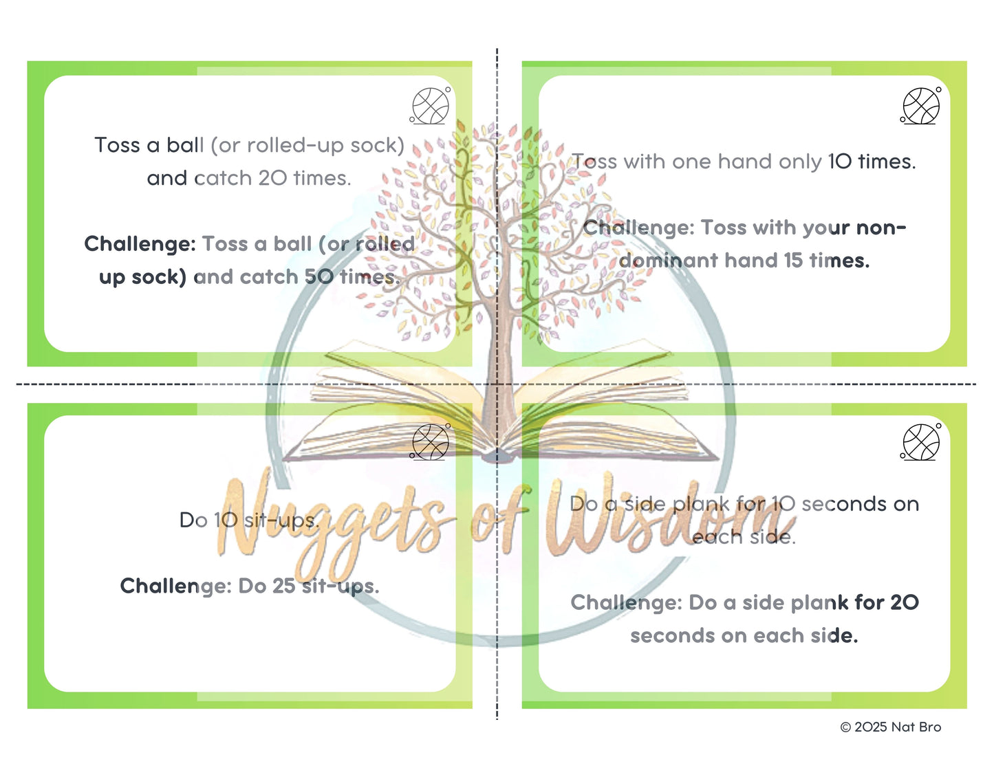 50 Physical Education Task Cards for Kids – Homeschool PE Activities, Movement Breaks & Indoor Fitness Games | With Challenge Levels for Advanced Movers