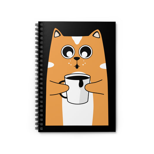 Coffee Cat Spiral Notebook - Ruled Line