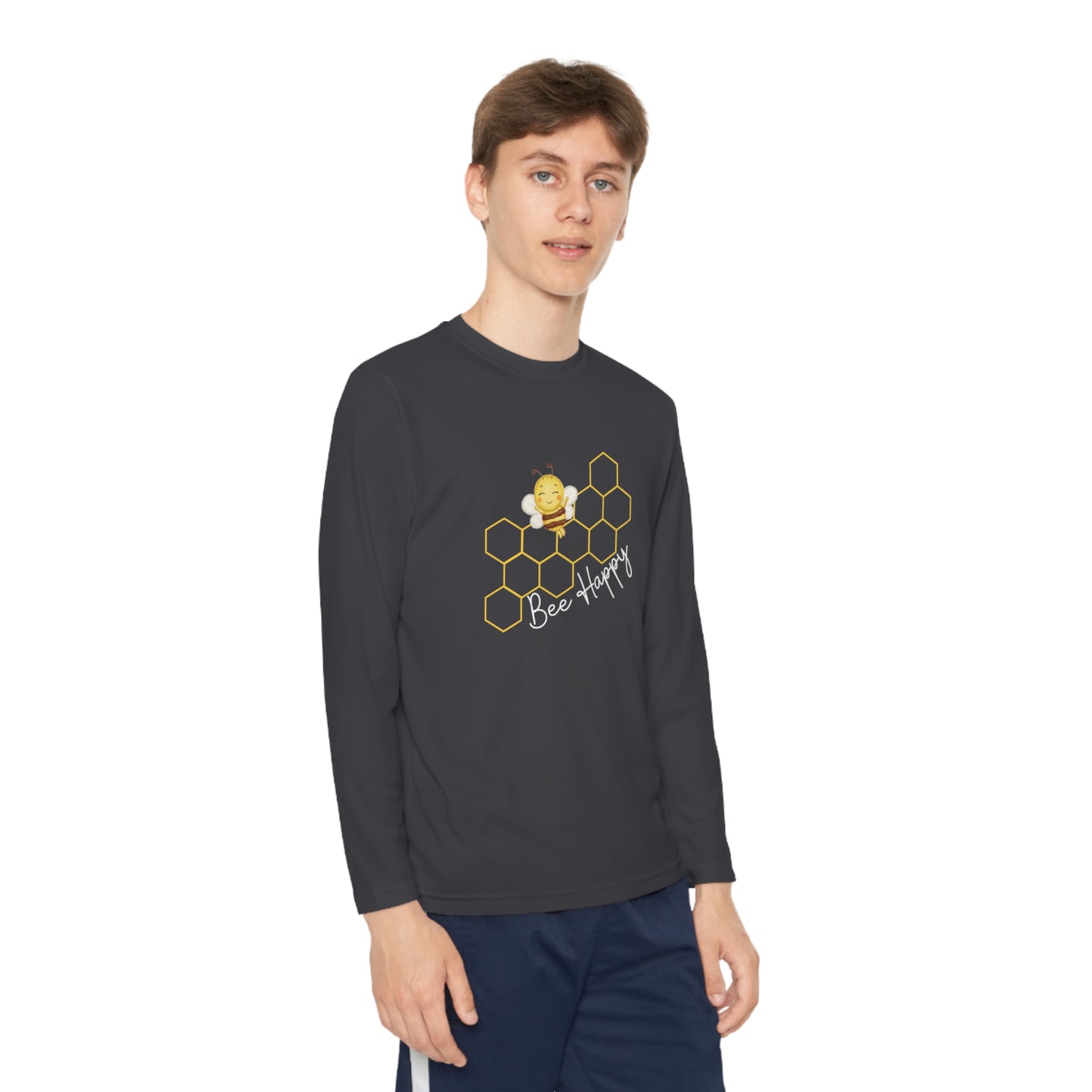 Bee Happy Youth Long Sleeve Competitor Tee